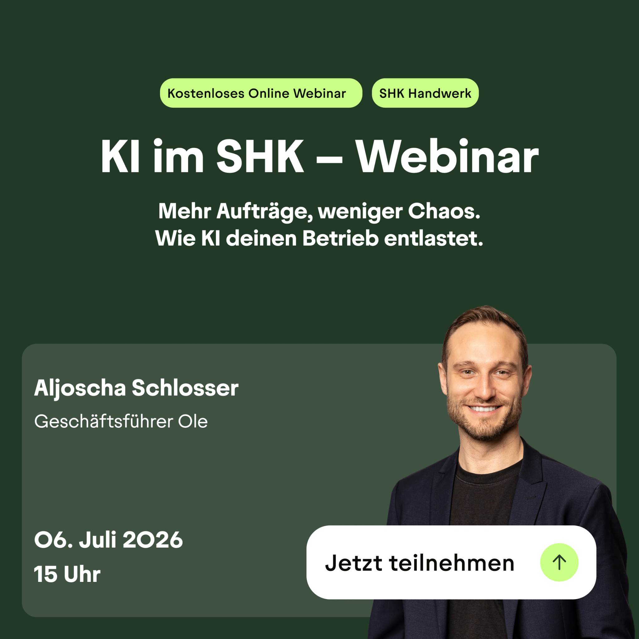 Ole - Der digitale Kumpel für dein Handwerk. Facebook ad from Jun 12, 2026