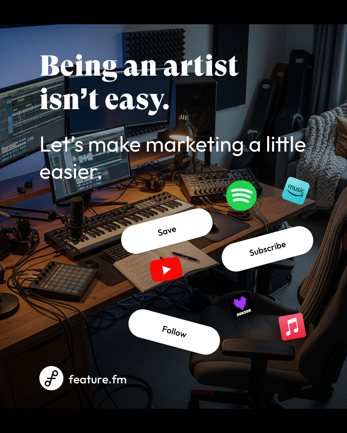 Feature.fm Facebook ad