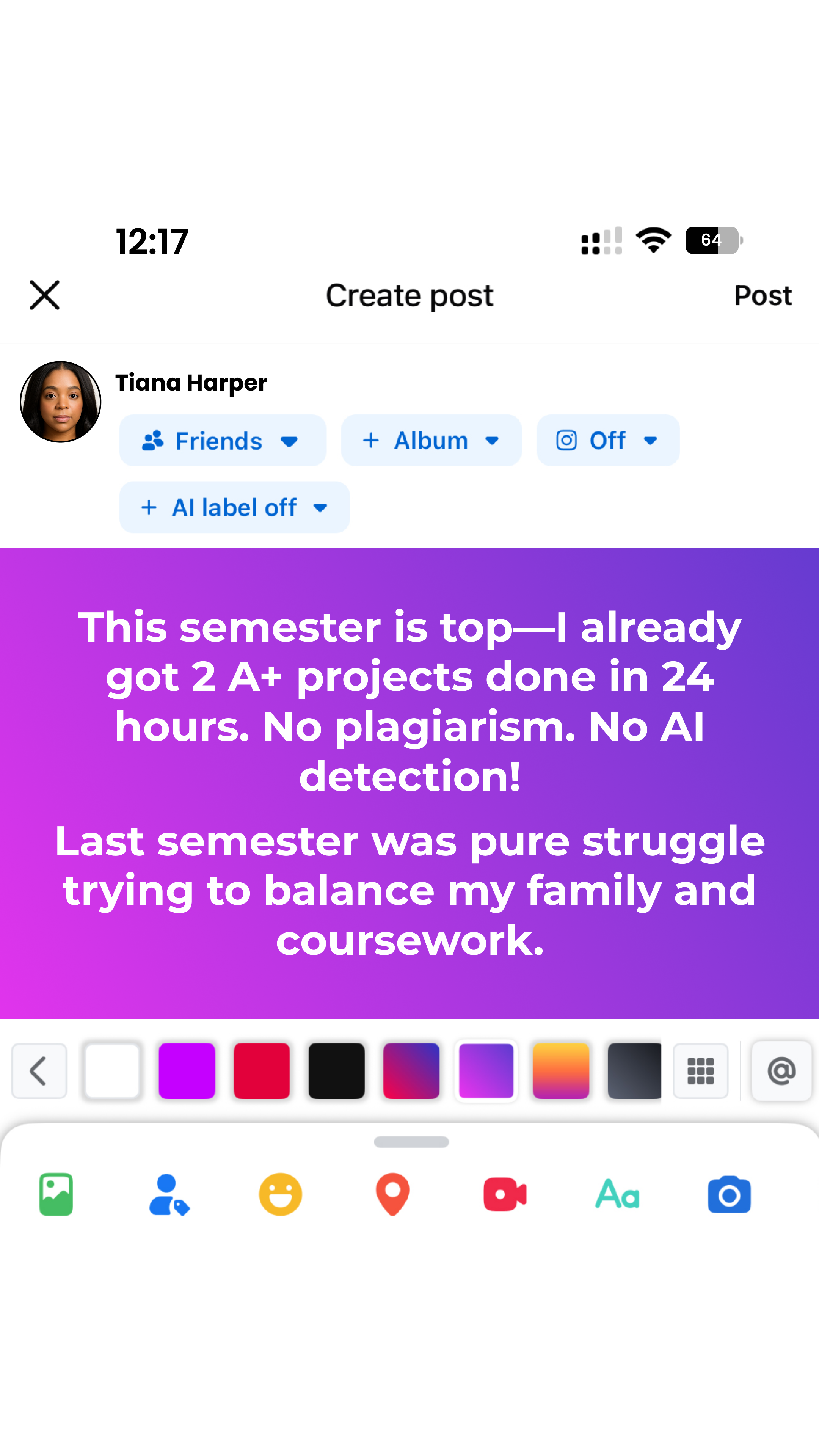 JustDone Facebook ad