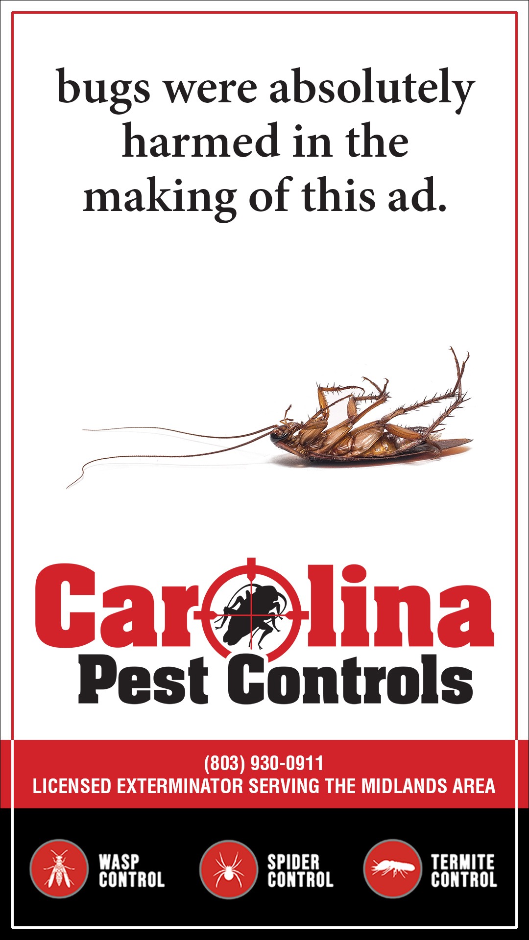 Carolina Pest Controls Facebook ad from May 6, 2026
