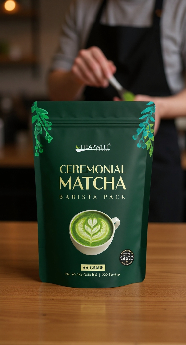 Heapwell Superfoods Facebook ad: Ceremonial Matcha for Premium Menus