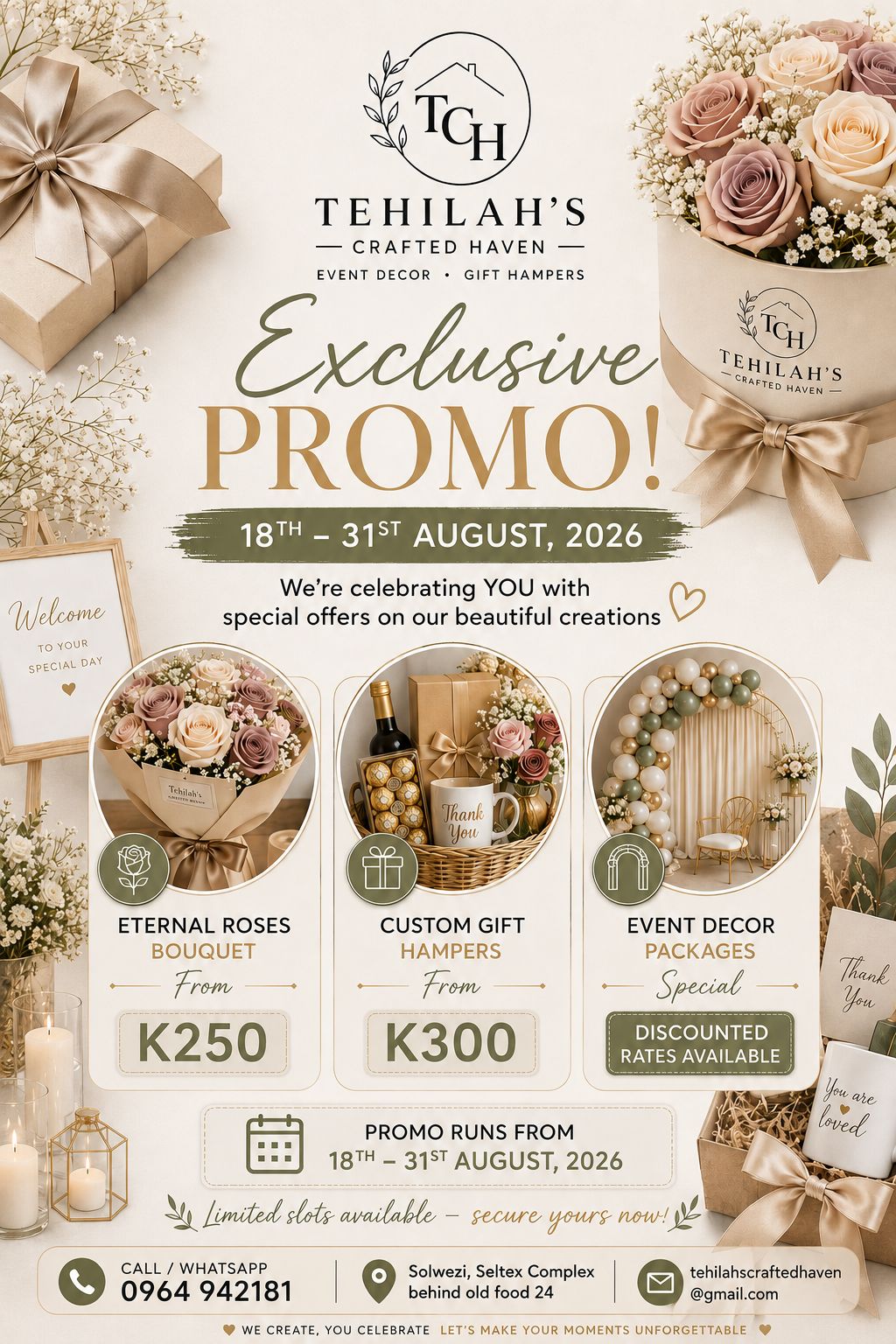 Tehilah's Crafted Haven Facebook ad: Something special just for you