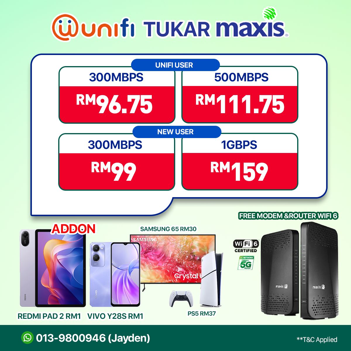 Maxis Home Fibre by Jacky Facebook ad
