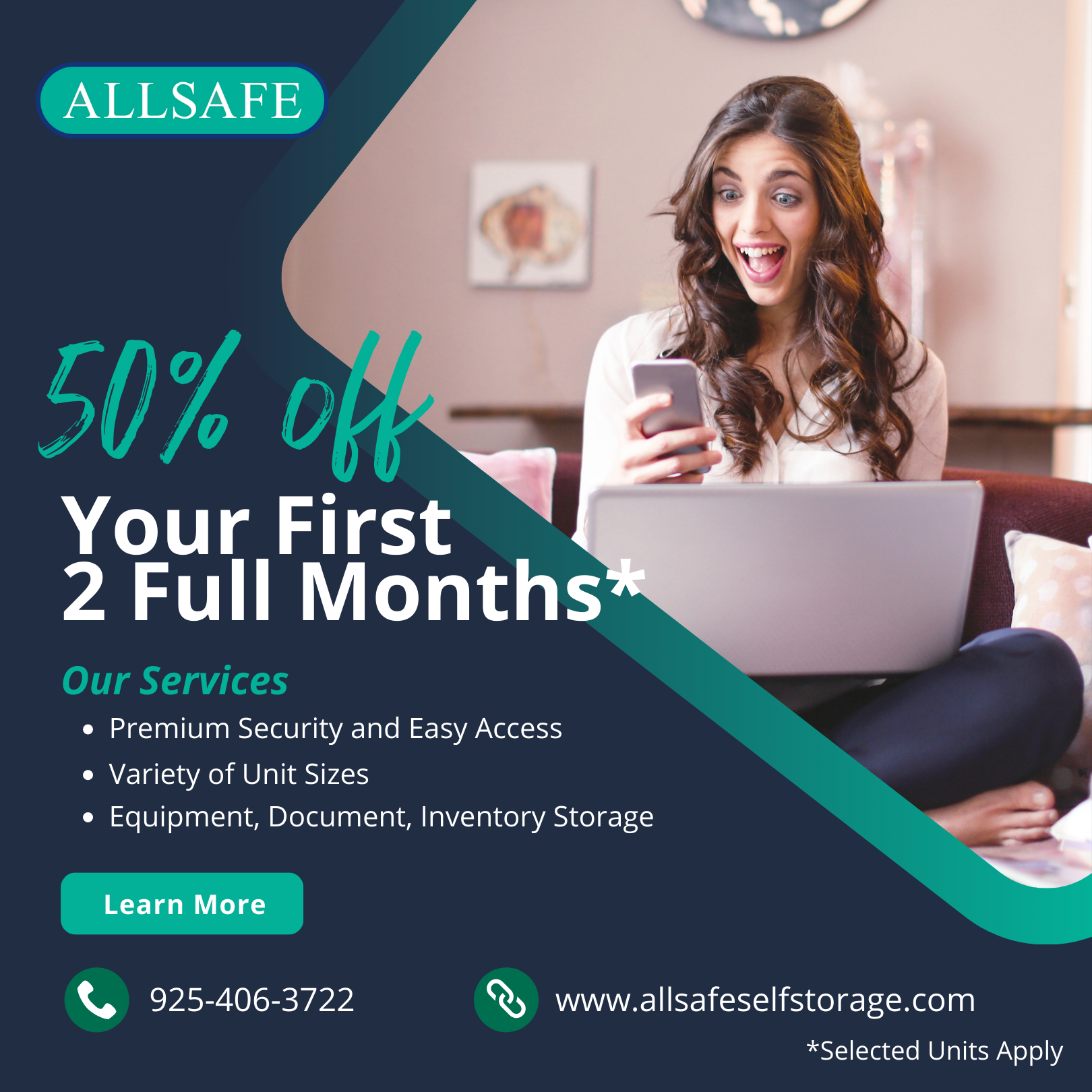 Allsafe Self-Storage Dublin Facebook ad: Need extra space for your business?