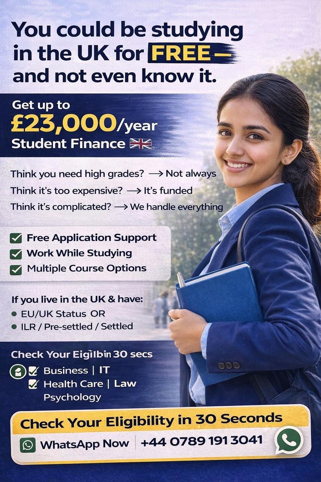 Education Hub UK Facebook ad: 100% free support from Education Hub UK.
