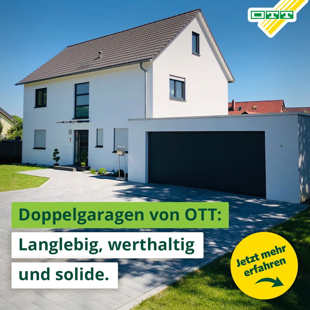 OTT Garagen Facebook ad: Mehr Platz, mehr Möglichkeiten, mit einer Garage von OTT.