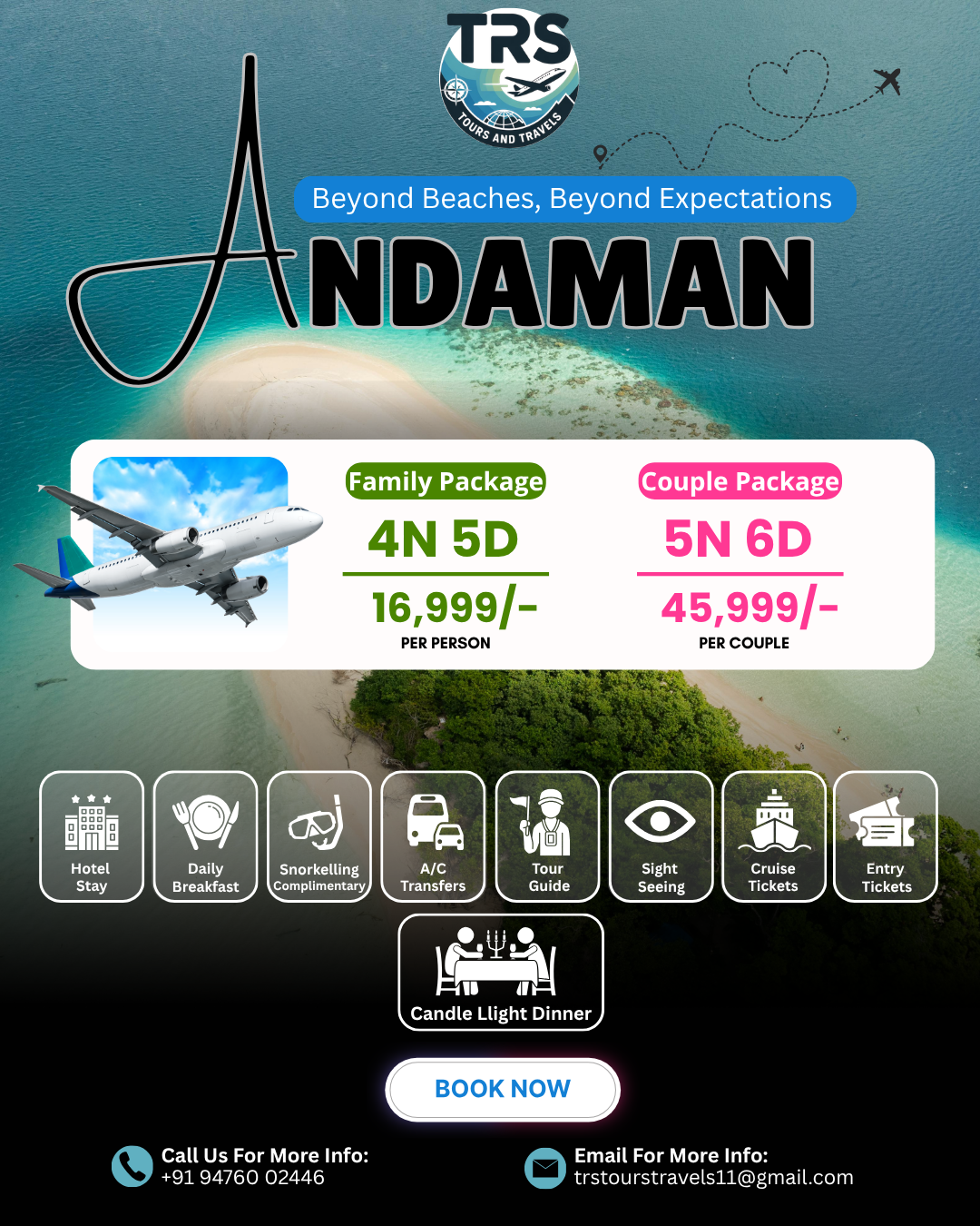 TRS Tours and Travels Facebook ad: Andaman Tour Package from ₹16,999