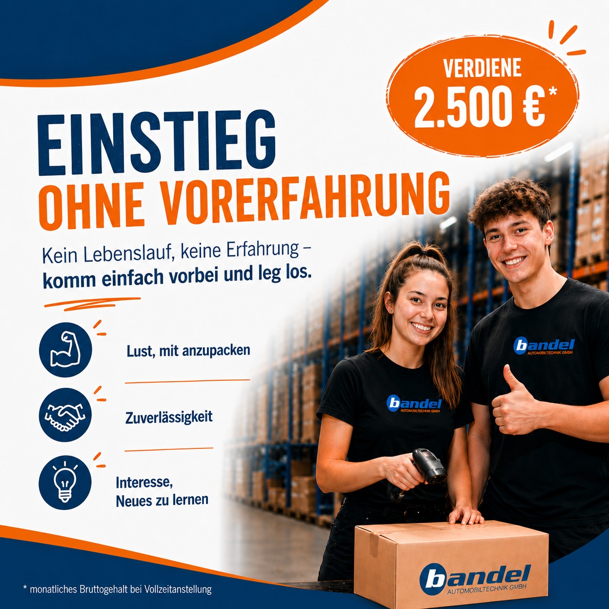 Bandel Automobiltechnik GmbH Facebook ad: Du suchst einen unkomplizierten Job und willst einfach…