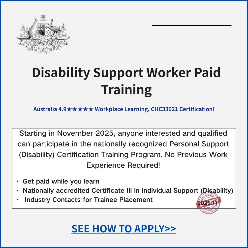 Open Course Information Facebook ad: Disability Support Worker Training