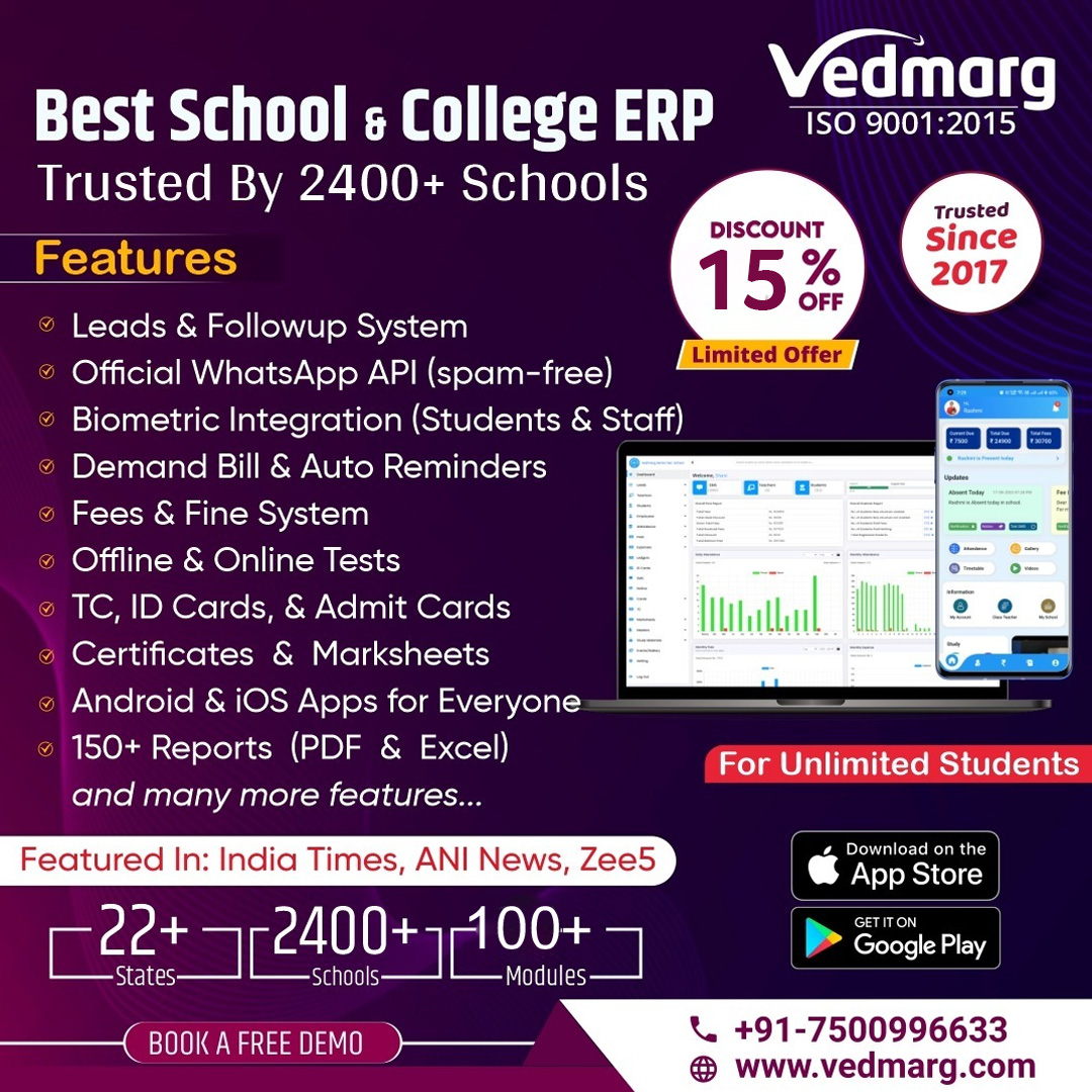 Vedmarg Educational ERP Facebook ad