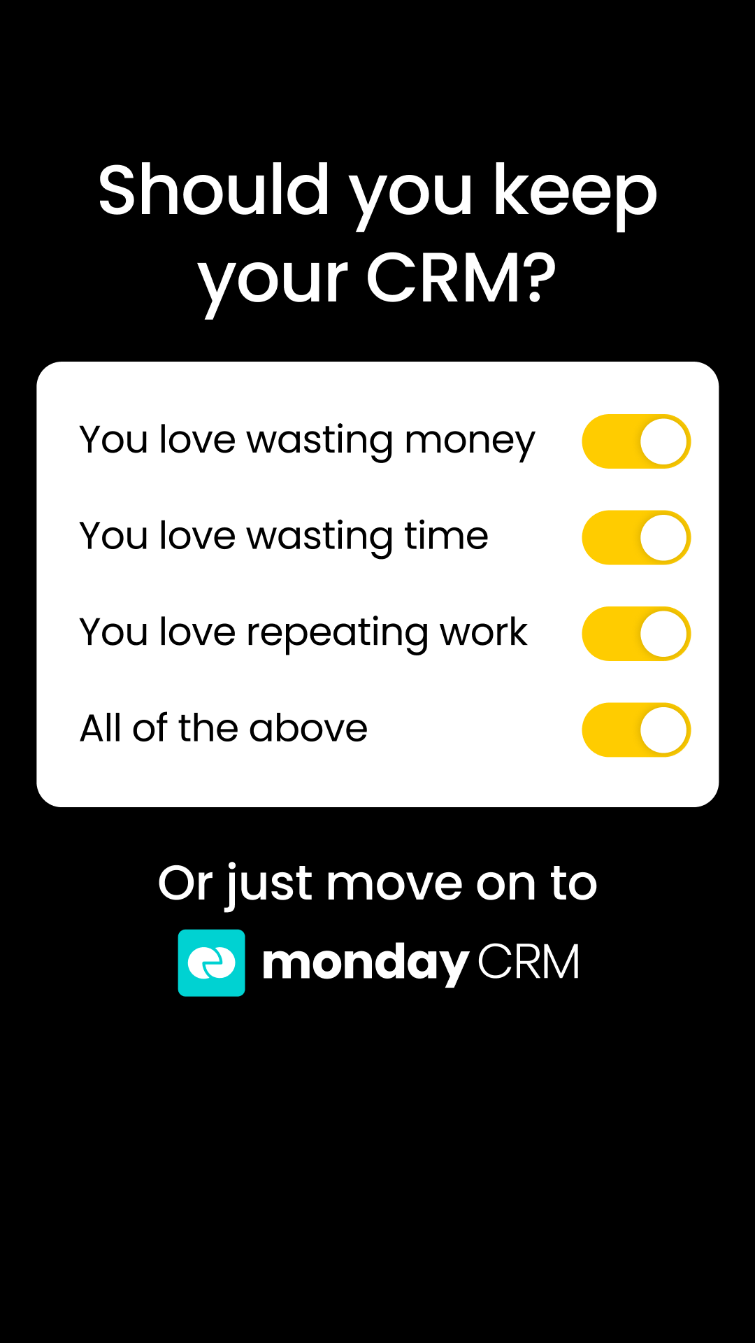 monday CRM Facebook ad