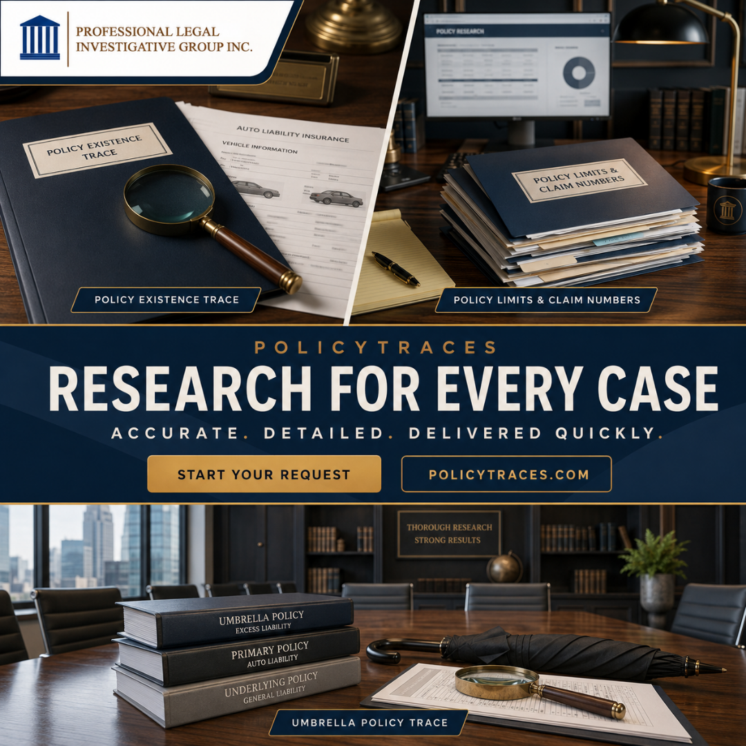 Professional Legal Investigative Group Facebook ad: Uncover the Insurance Information You Need