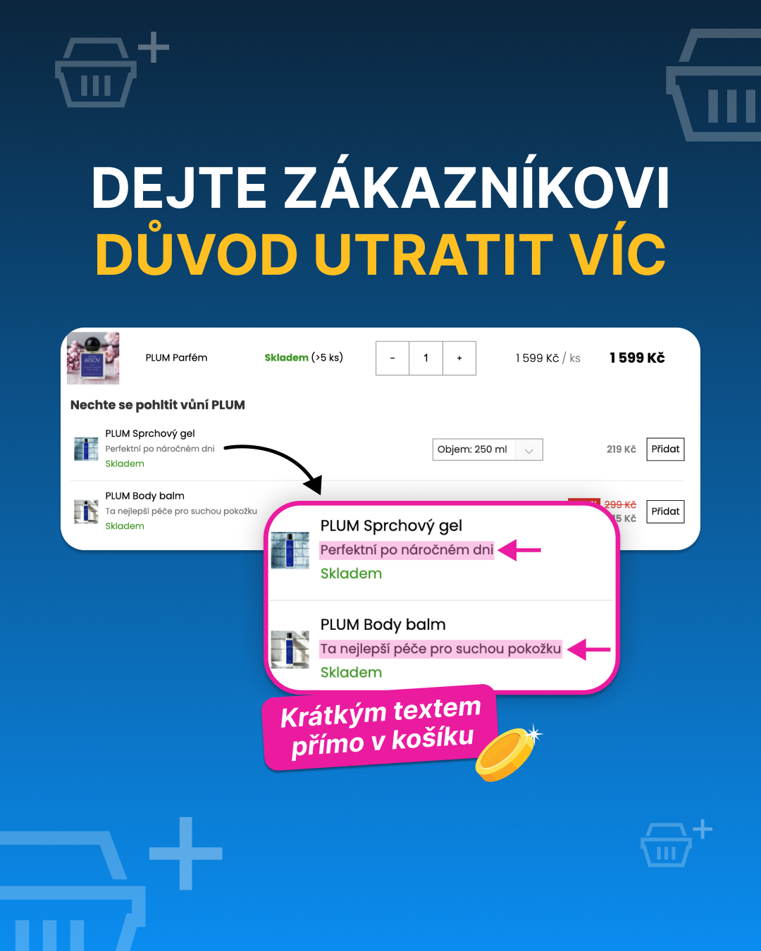 Upsell a cross sell - Shoptet doplněk Facebook ad