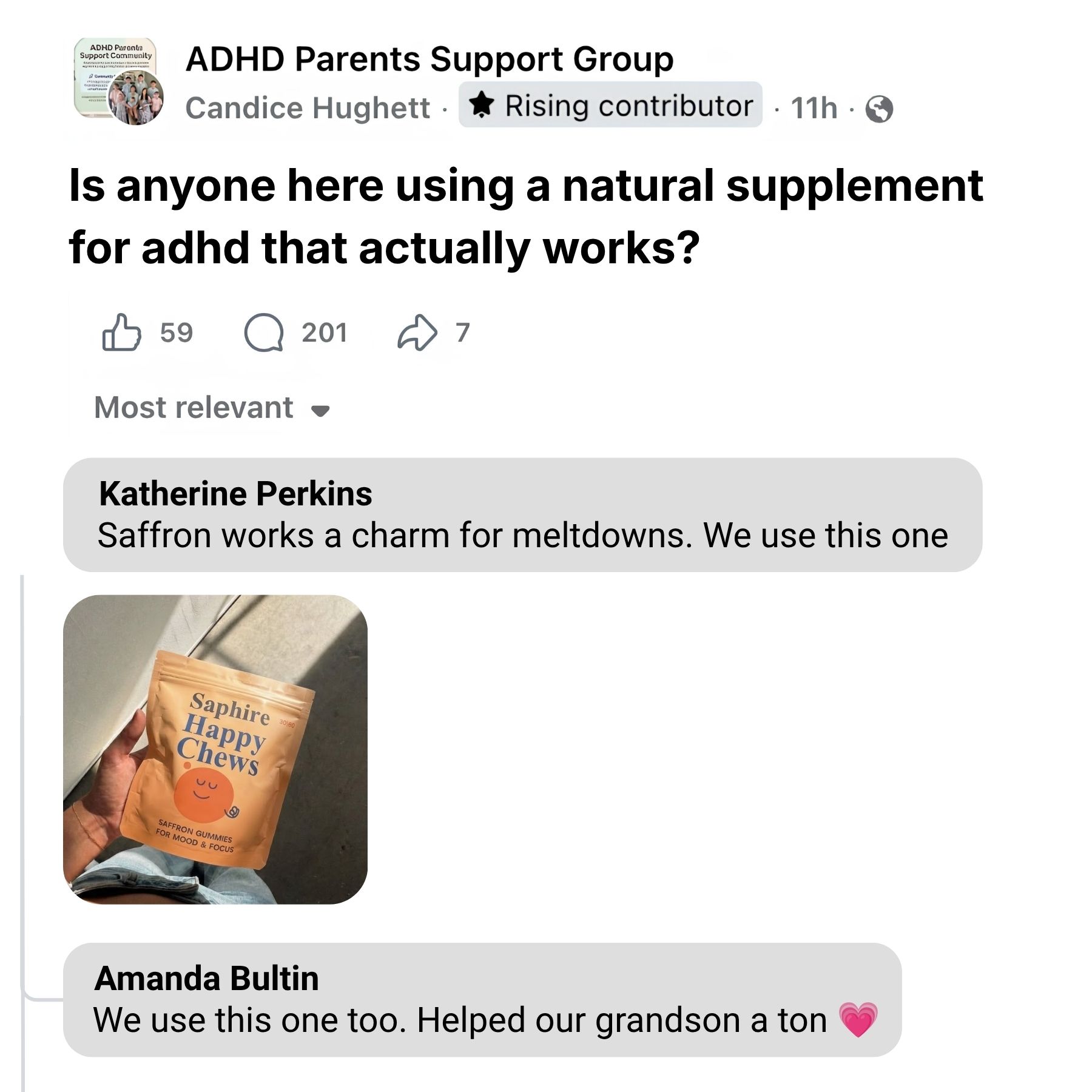 The Natural Parent Facebook ad