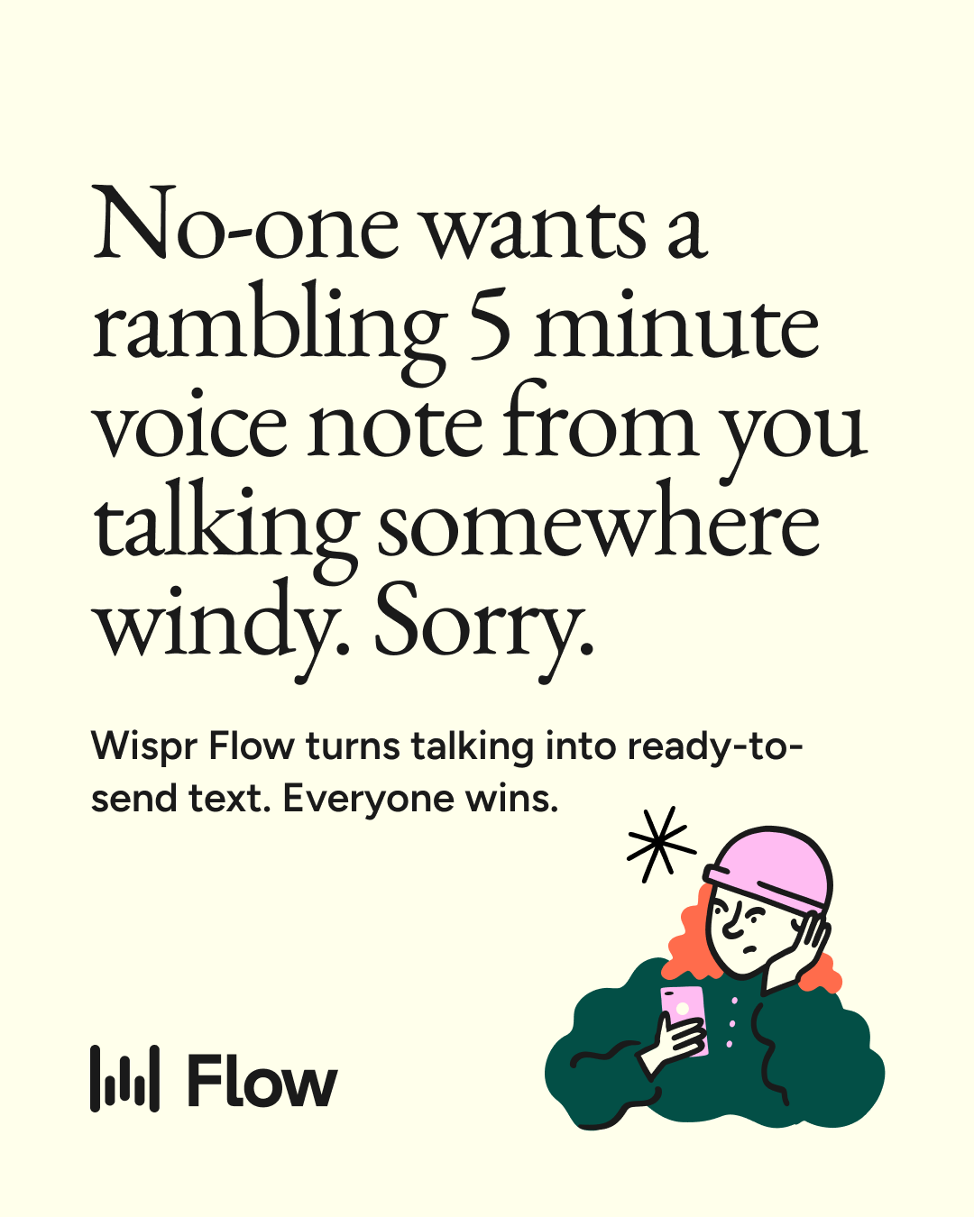 Wispr Flow Facebook ad