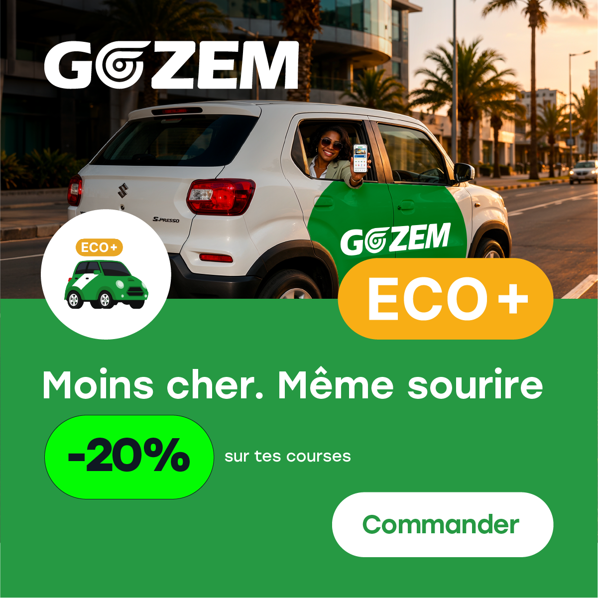 Gozem Benin Facebook ad: Déplacez-vous à prix mini