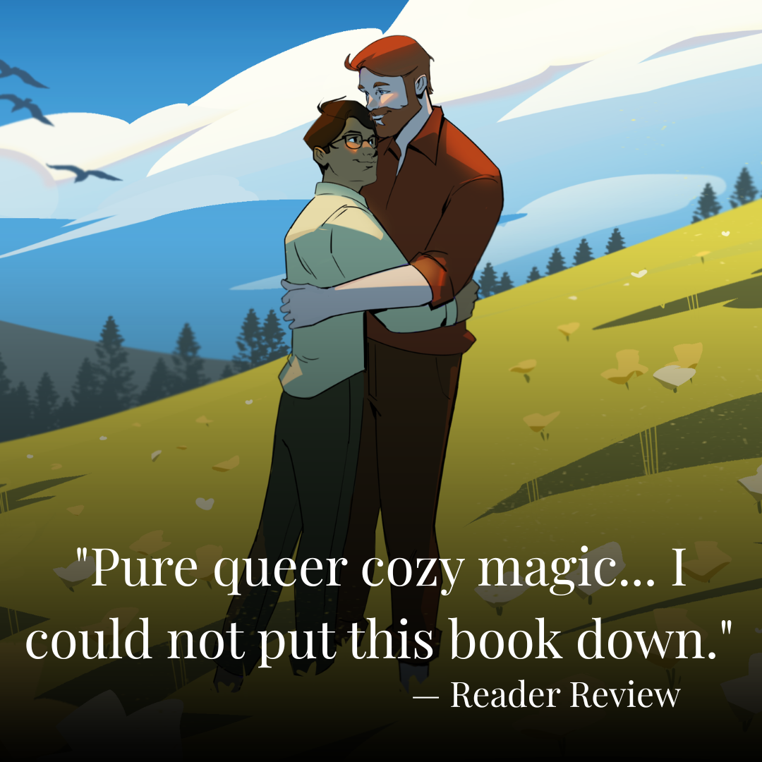 JP Rindfleisch IX Facebook ad: A queer fantasy romance worth staying up for
