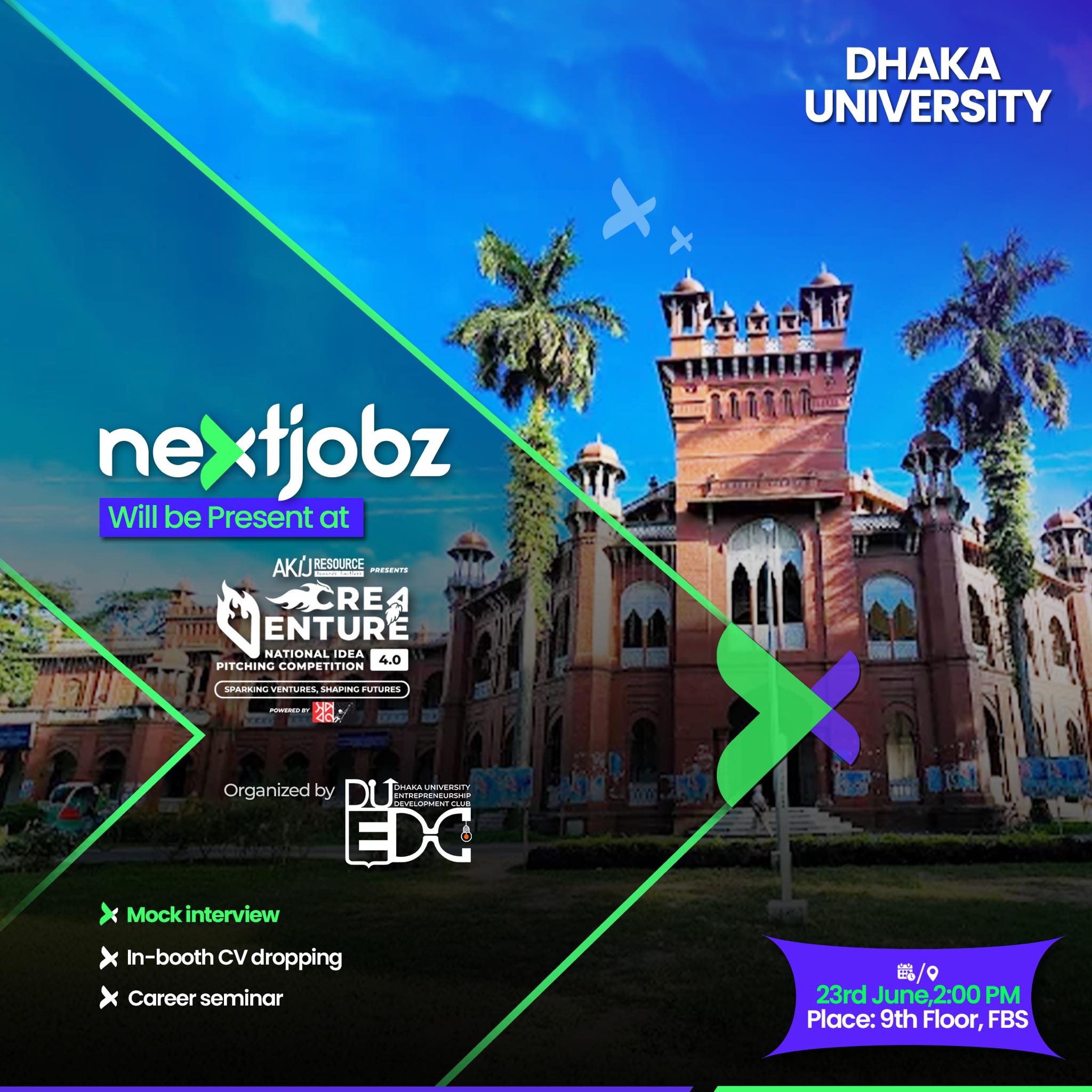 nextjobz Facebook ad: nextjobz will be at University of Dhaka on…