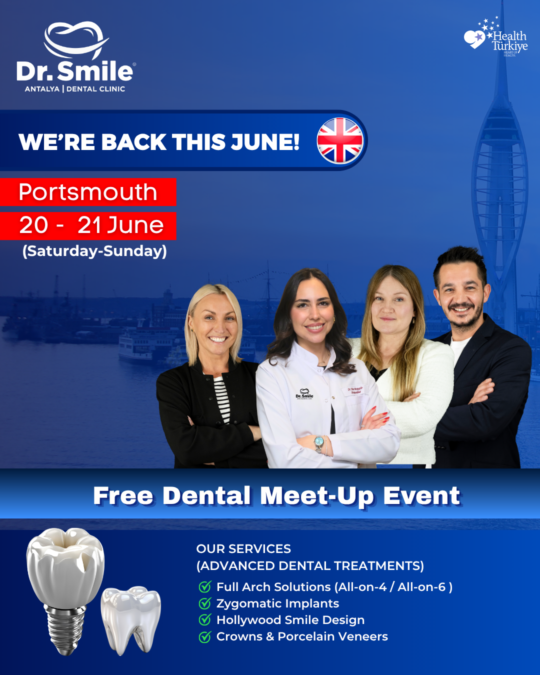 Dr Smile Antalya Dental Clinic Facebook ad: FREE DENTAL MEET-UP!