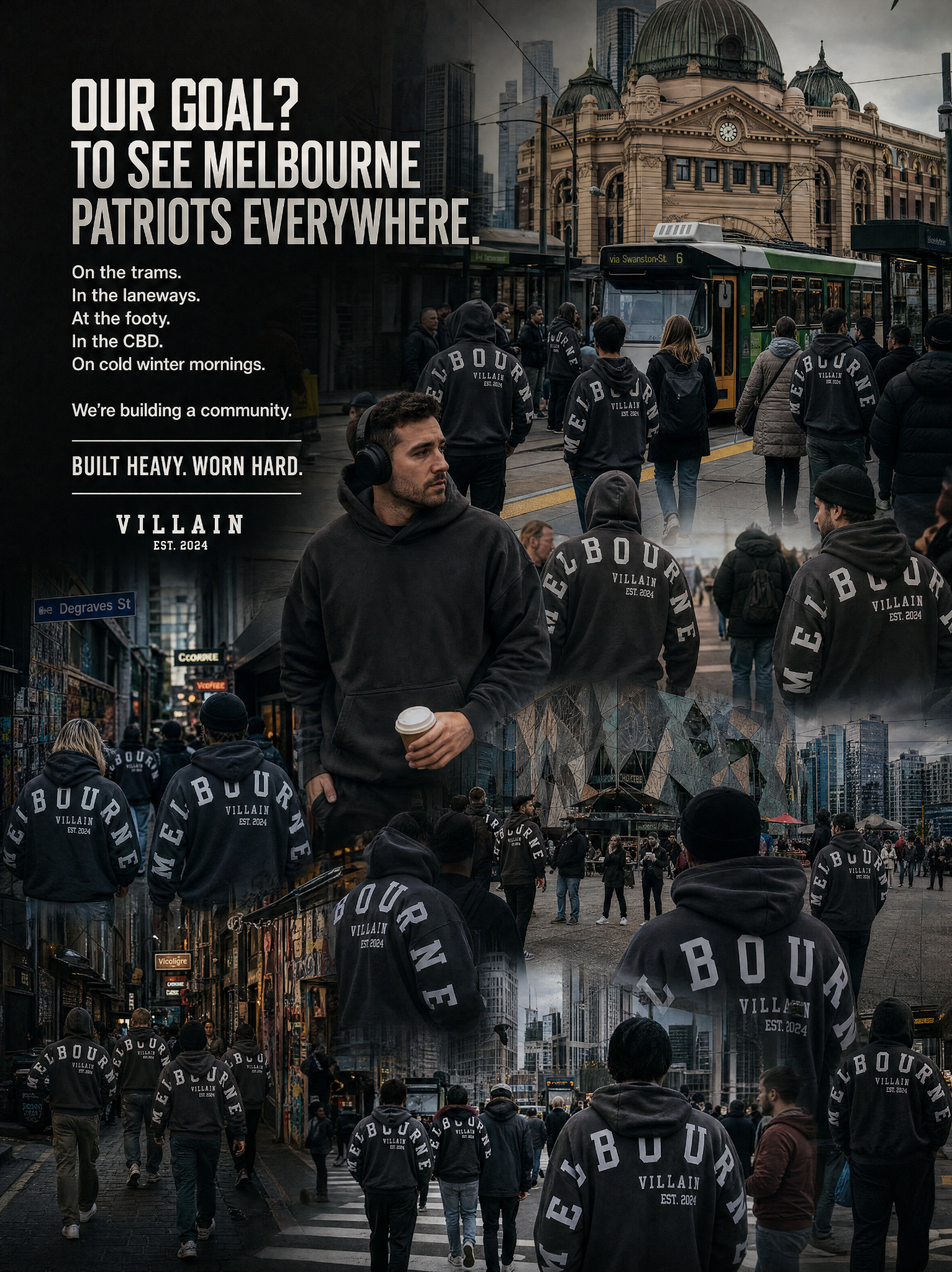 Villain Store Facebook ad: OUR GOAL? MELBOURNE PATRIOTS EVERYWHERE.