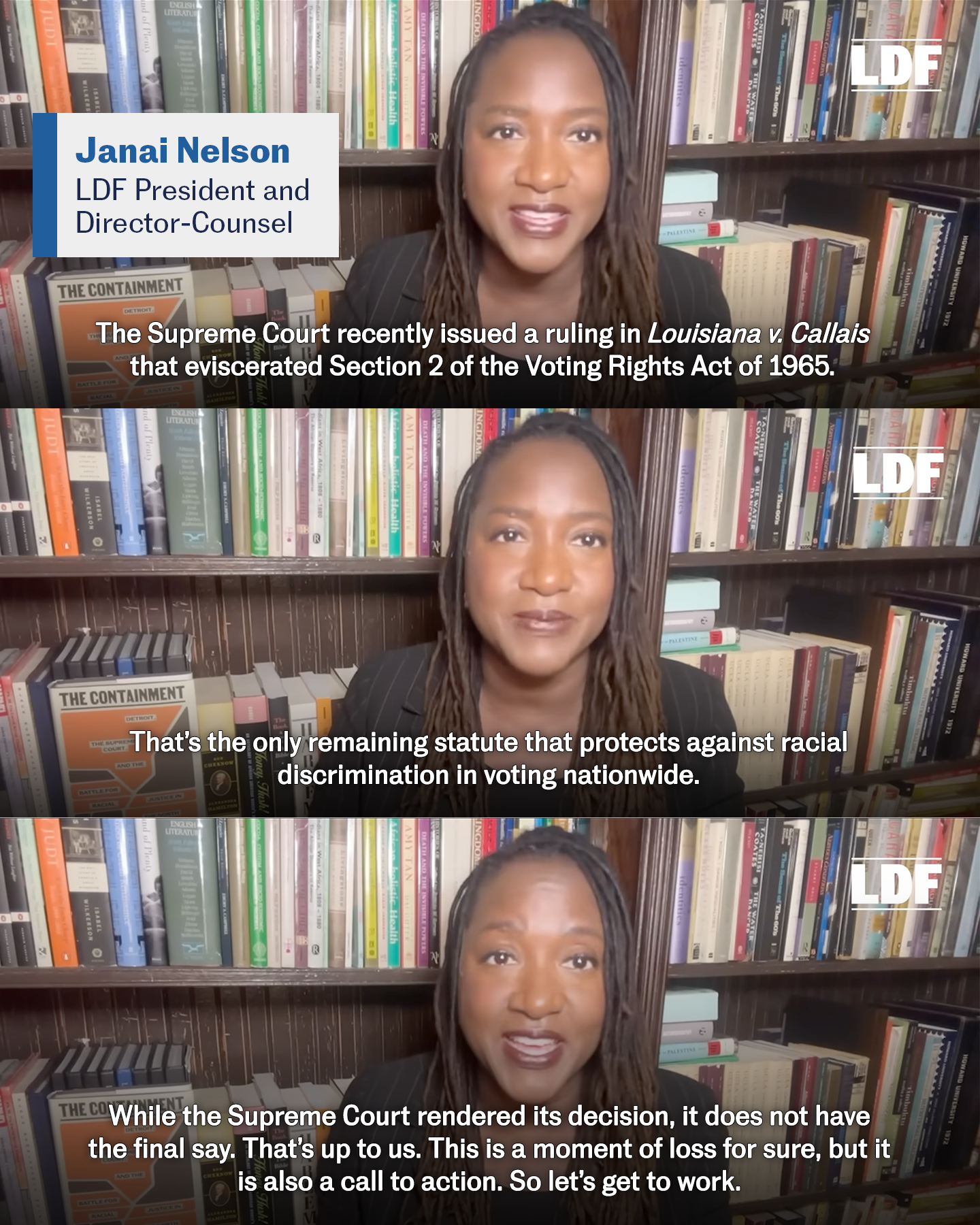 The Legal Defense Fund Facebook ad: Protect Voting Rights: Donate