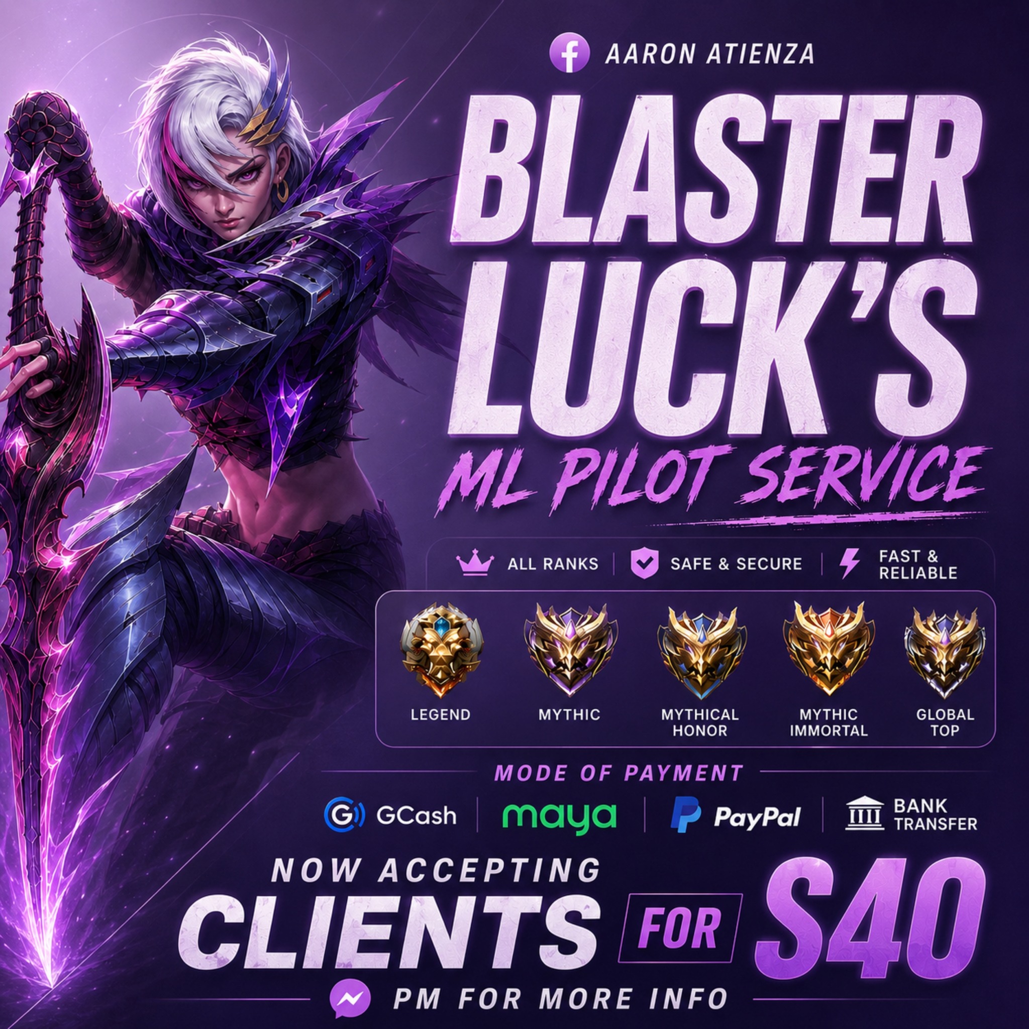 Blaster Luck's ML Pilot Service Facebook ad