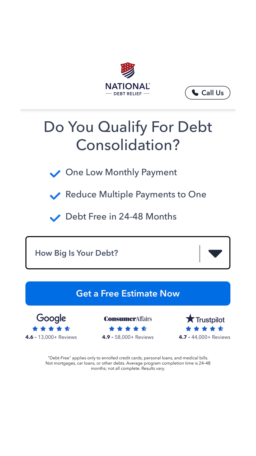 National Debt Relief Facebook ad from Jul 23, 2026