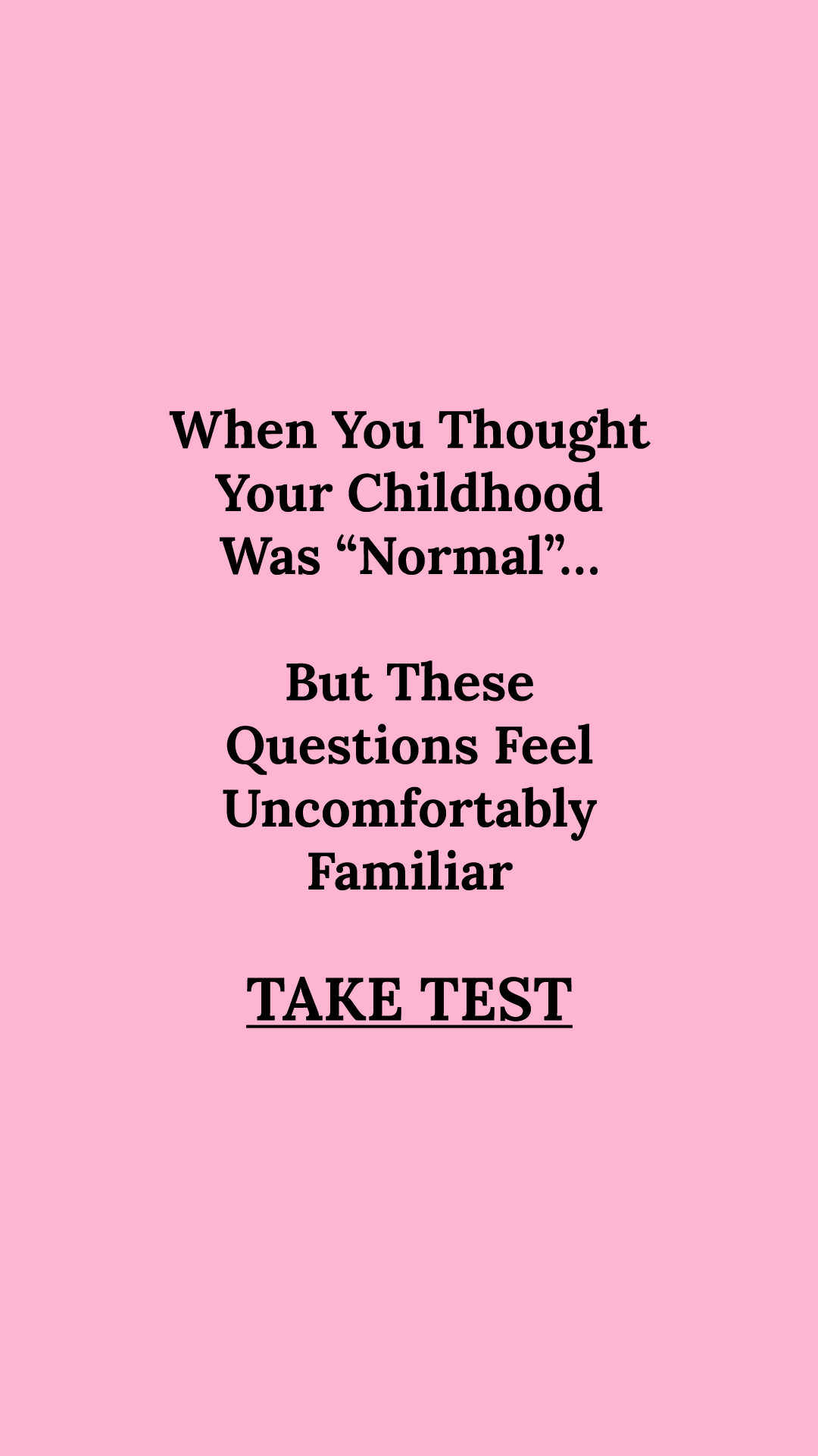 Childhood Trauma Test Facebook ad: Your path to feeling better begins today