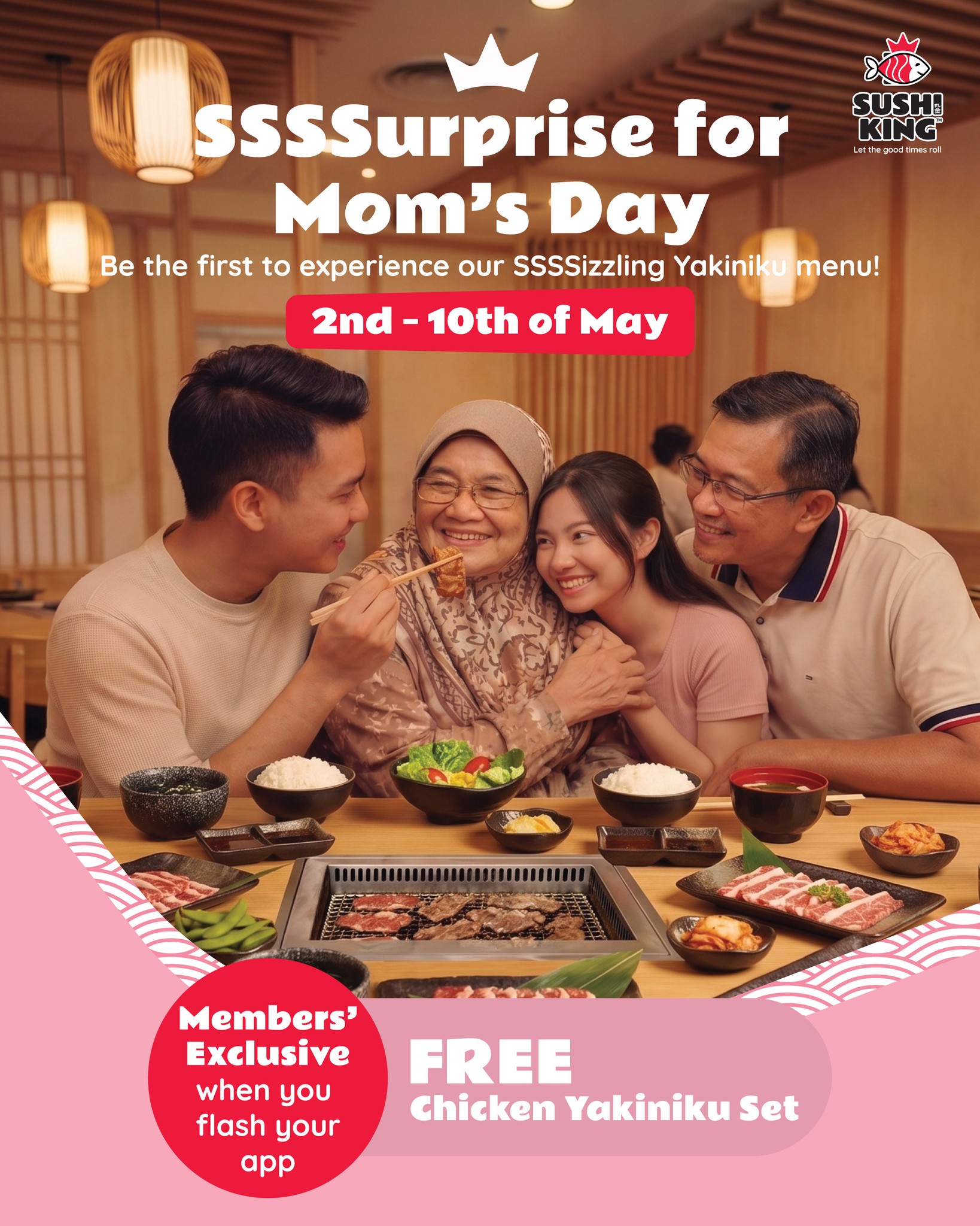Sushi King Facebook ad: SSSSurprise Mommmmm! Be the first to try our…