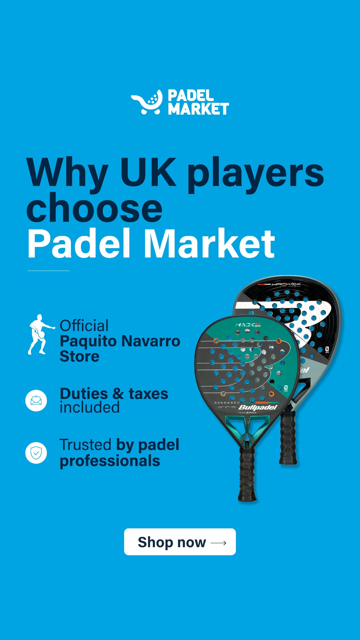 Padel Market Facebook ad: Discover why UK players choose Padel Market