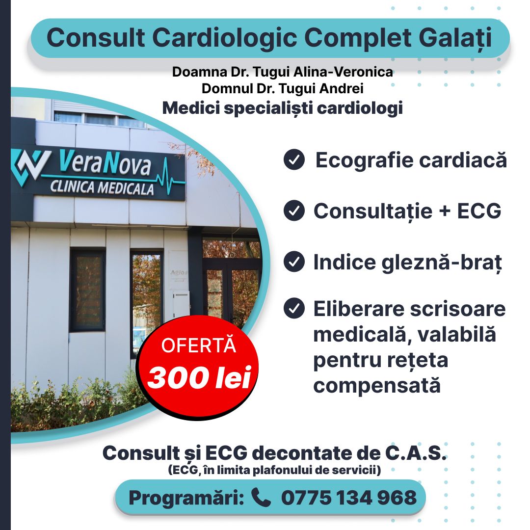 VeraNova Facebook ad: Pachet complet de evaluare cardiologică, doar 300 lei!
