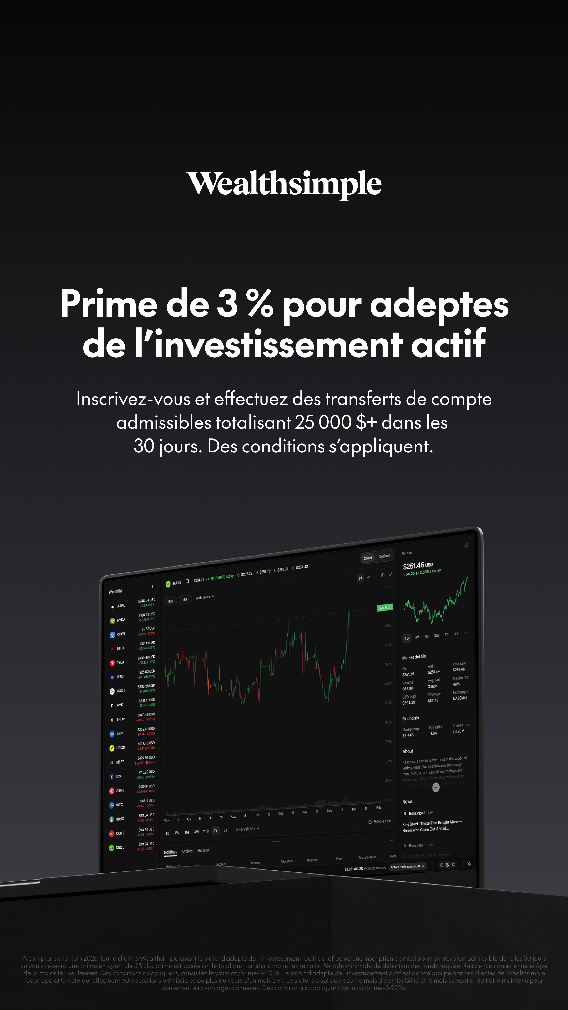 Wealthsimple Facebook ad