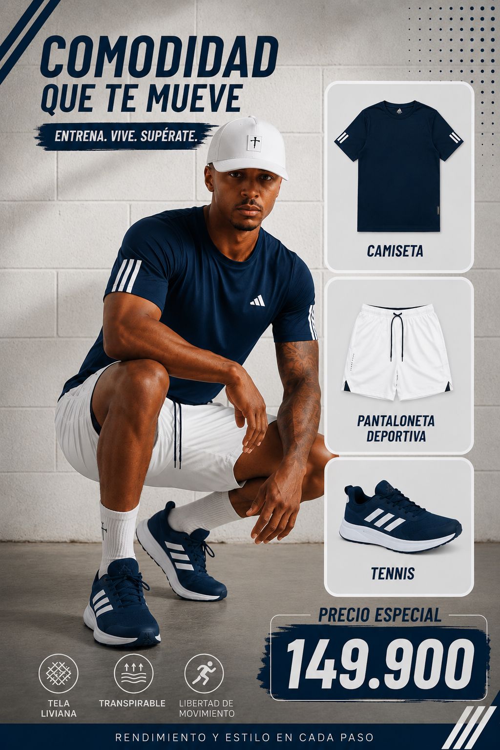 Calzado Glow Facebook ad: Combo deportivo completo para entrenar con todo