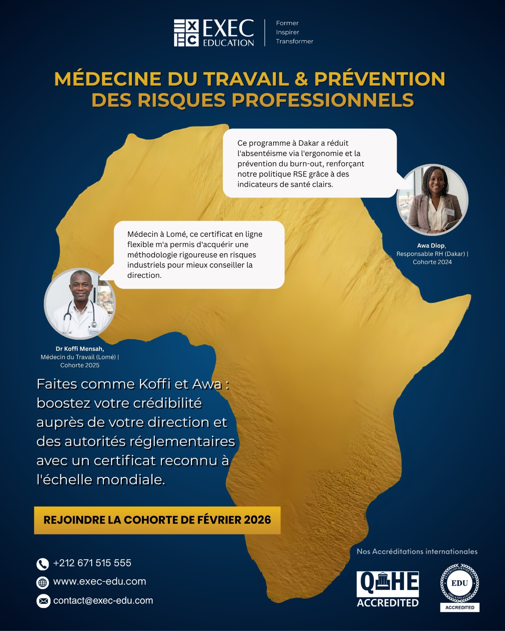EXEC Education Facebook ad: Executive Certificate en Médecine du Travail & Prévention…