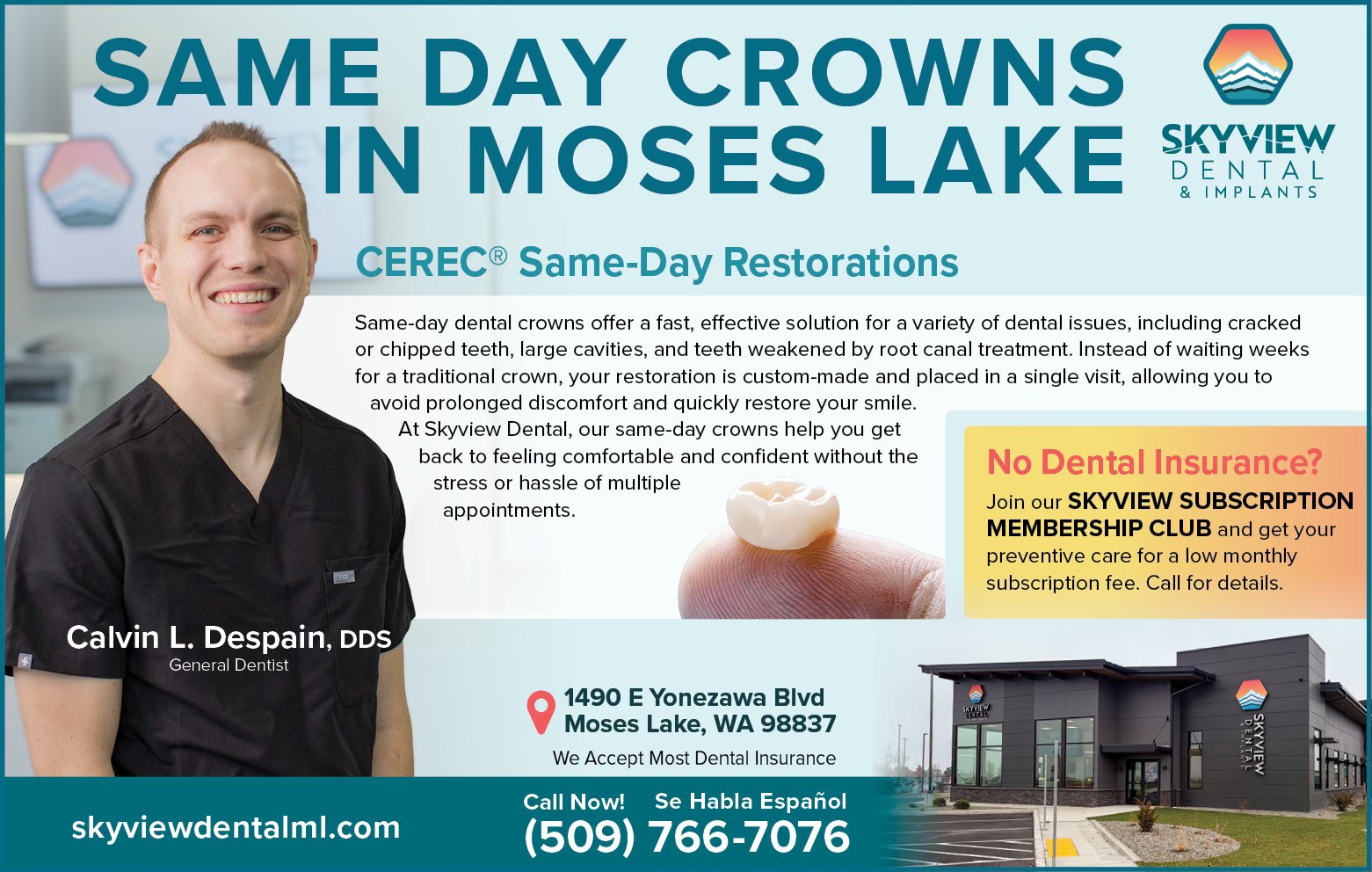 Skyview Dental - Moses Lake Dentist Facebook ad: Dentist in Moses Lake, WA