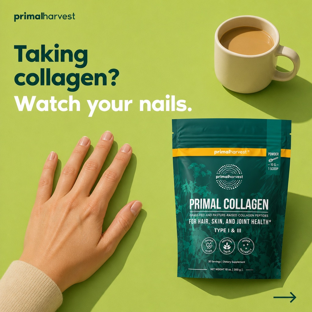 Primal Harvest Facebook ad: Maybe skin is what put collagen on your…