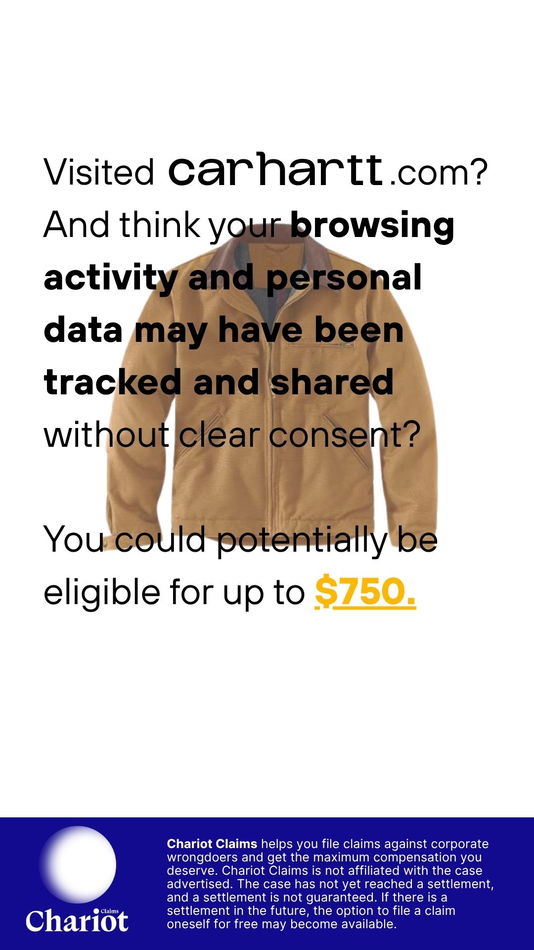 Chariot Claims - formerly ClaimClam Facebook ad