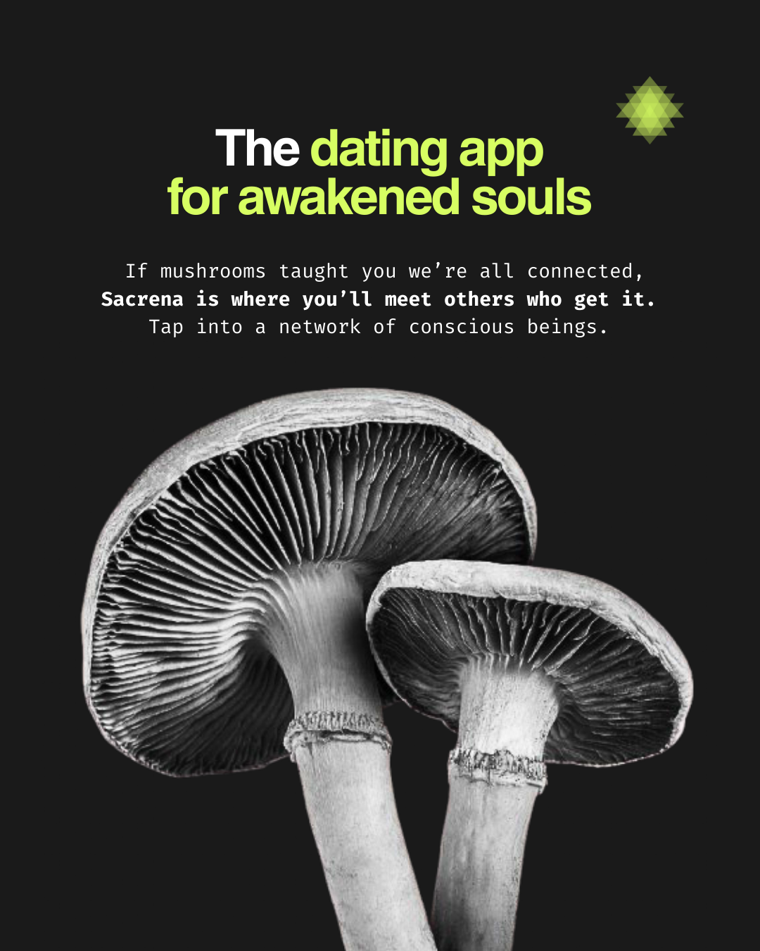 Sacrena.App Facebook ad: Find your spiritual soulmate
