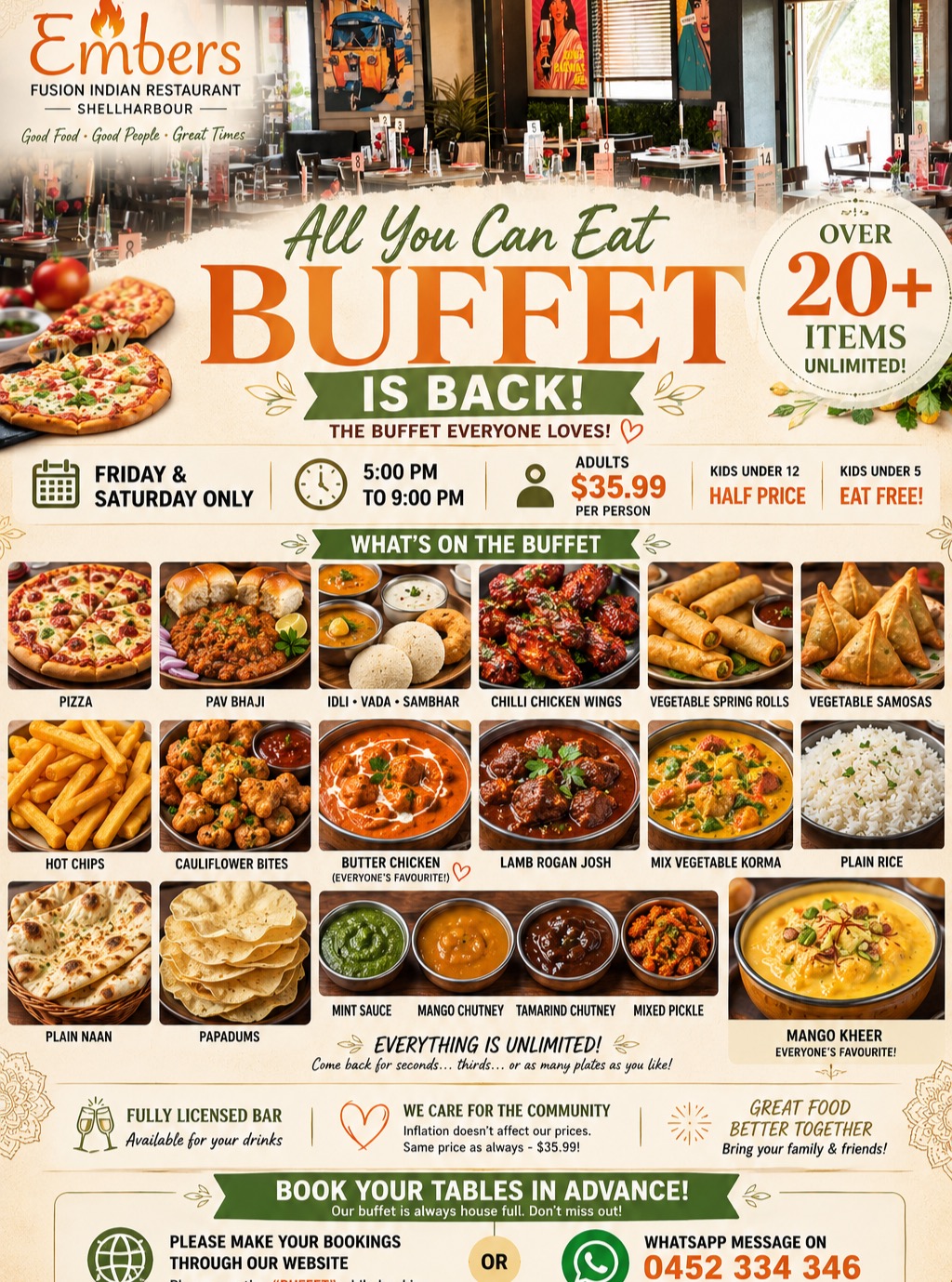 Embers Fusion Indian Restaurant Facebook ad: Visit Embers InThe Village - The Best Indian Restaurant…