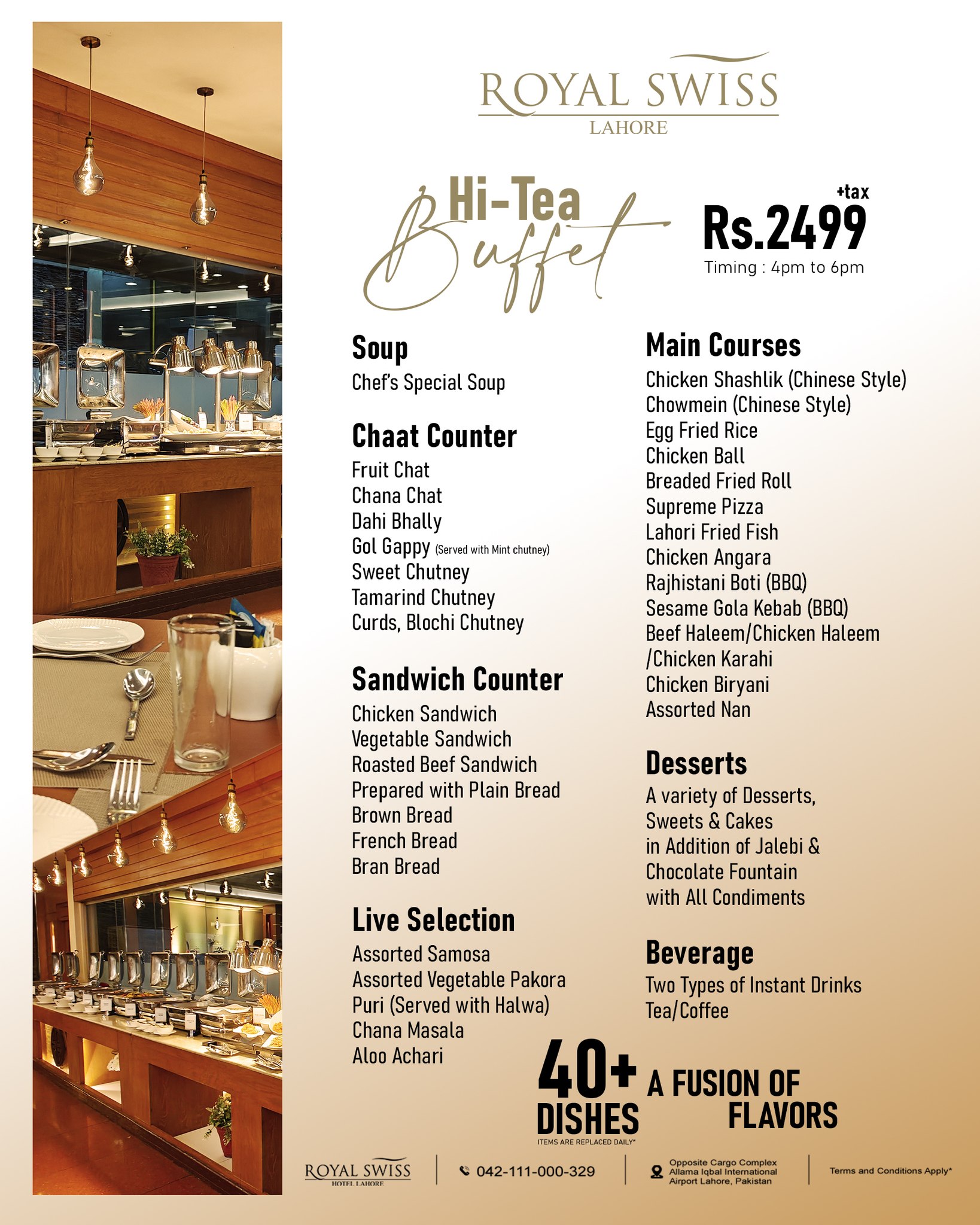 Royal Swiss Lahore Facebook ad: Whether you're craving savory bites, sizzling BBQ, fresh…