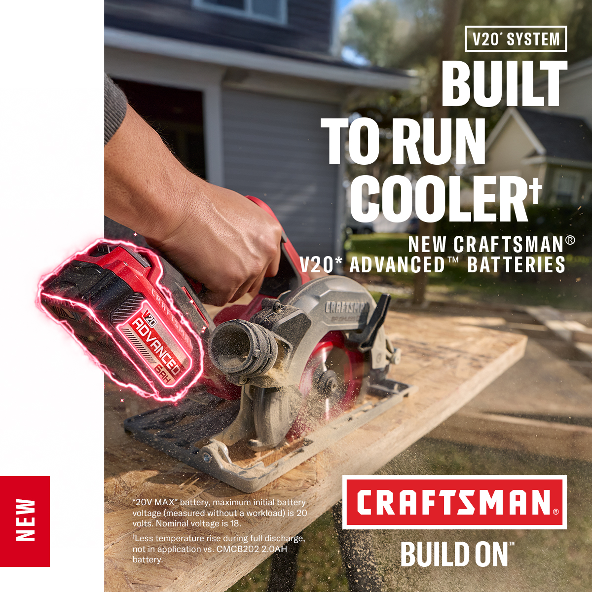 Craftsman Facebook ad: V20* ADVANCED BATTERIES