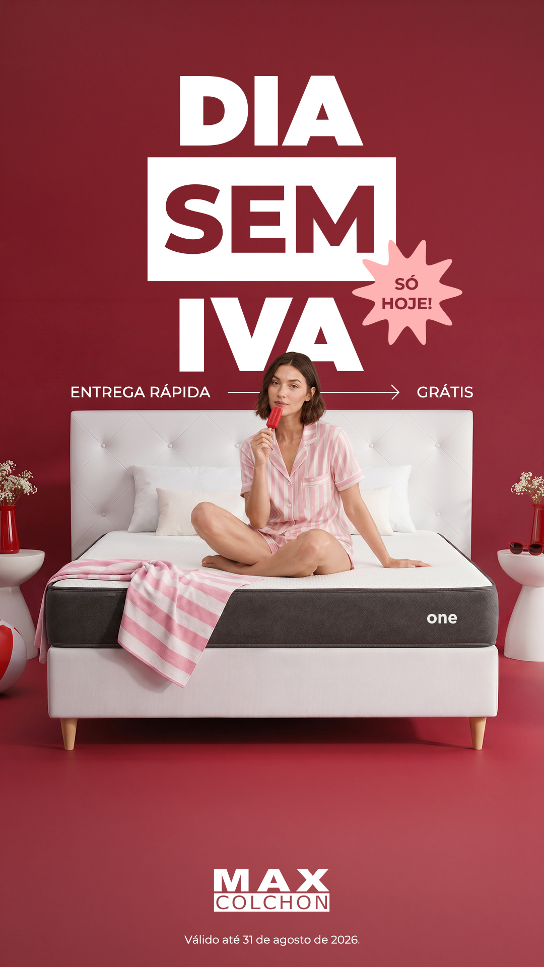 Maxcolchon Portugal Facebook ad: Dia sem IVA em Maxcolchon