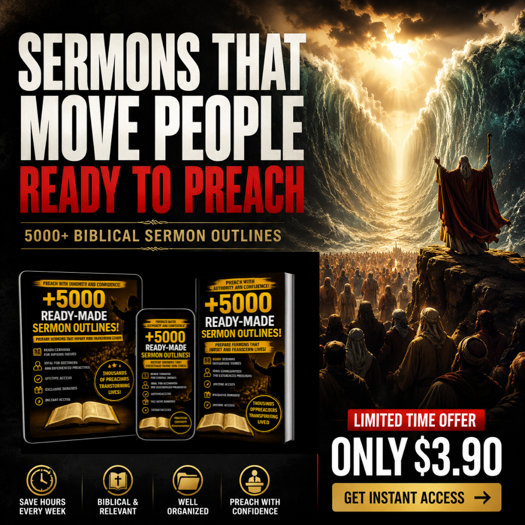 Christian Ministry Facebook ad: 5,000+ Sermon Outlines, Ready to Use