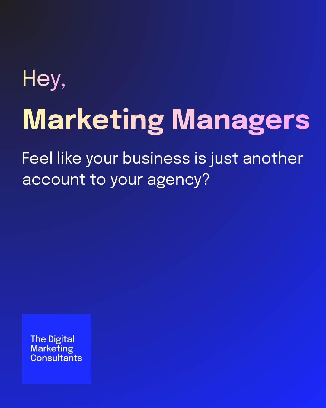 The Digital Marketing Consultants Facebook ad: Built for small and medium businesses