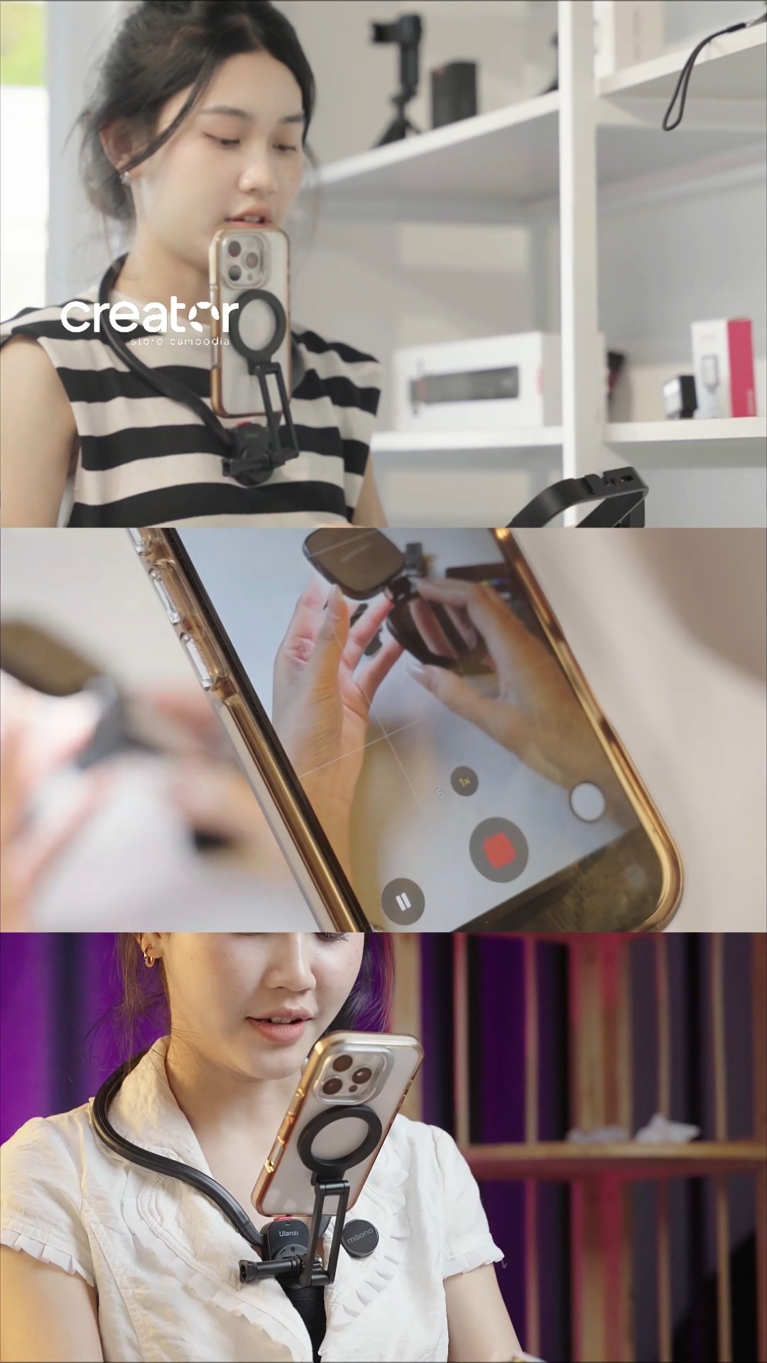 Creator Store Cambodia Facebook ad: ចង់ថតវីដេអូ បែប Real-Real ឬ POV ស្អាតៗ ដោយមិនបាច់កាន់មែនអត់?