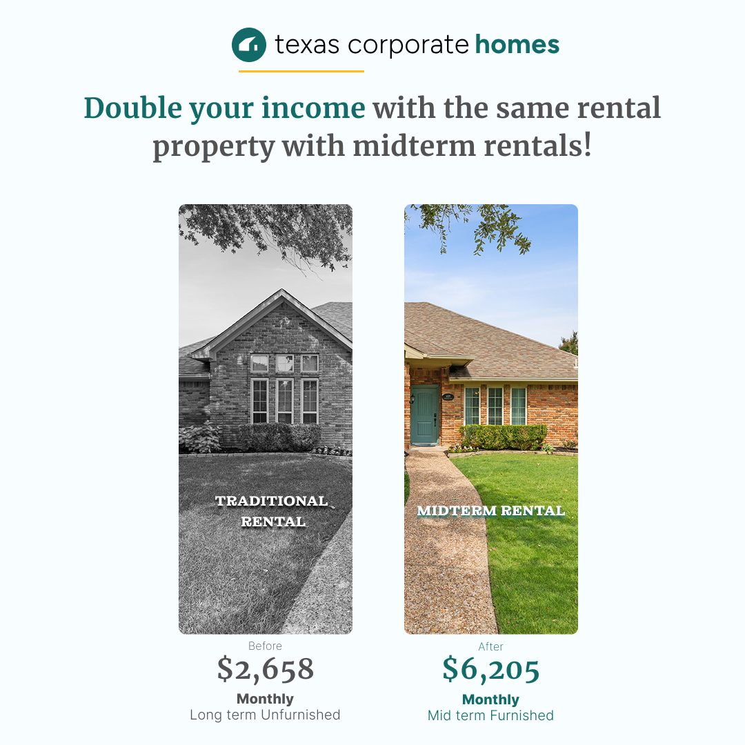Texas Corporate Homes Facebook ad: 2x Your Cash Flow with Texas Corporate Homes. Learn how