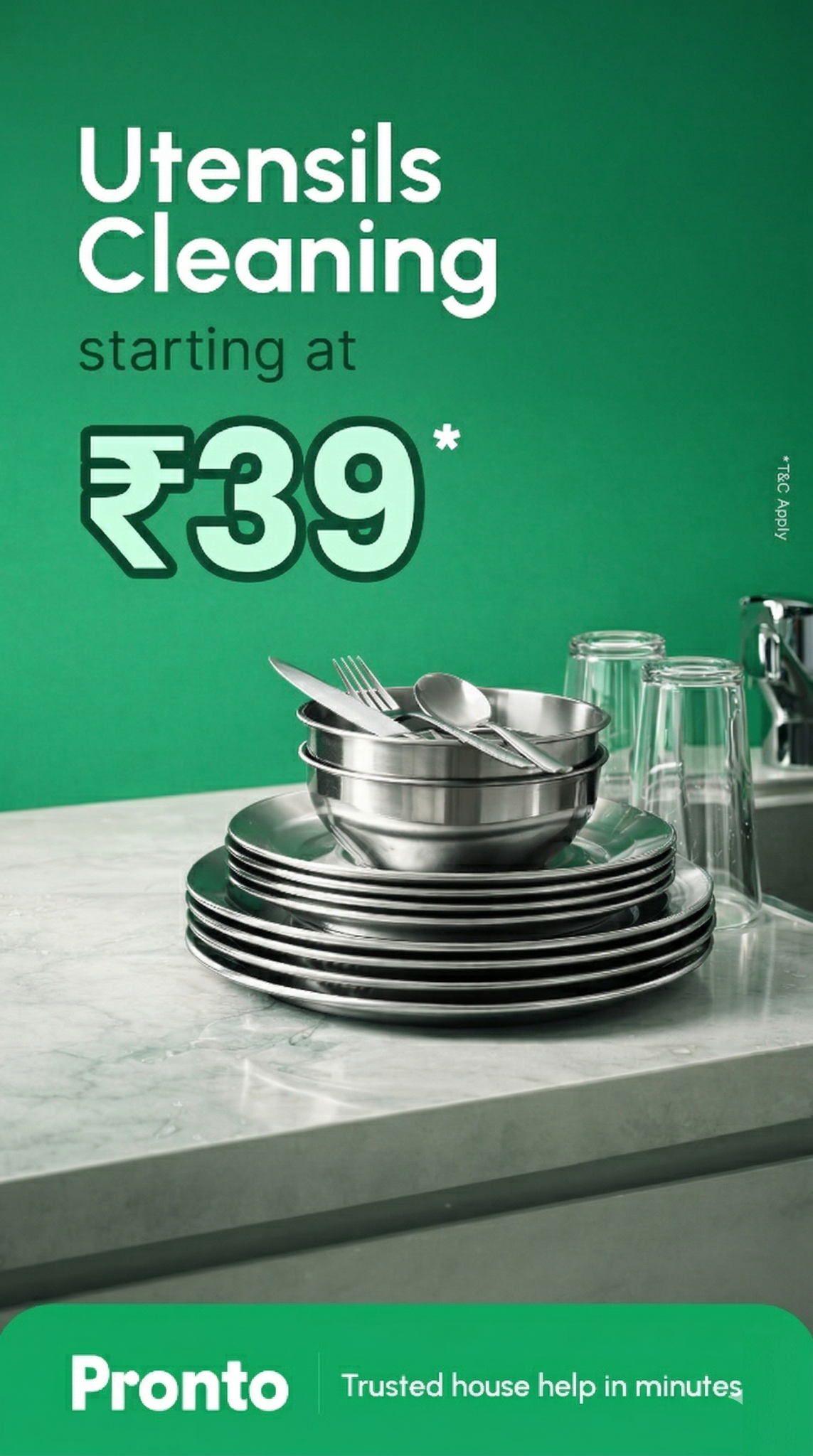 Pronto - India's 10 Minute Home Services App Facebook ad