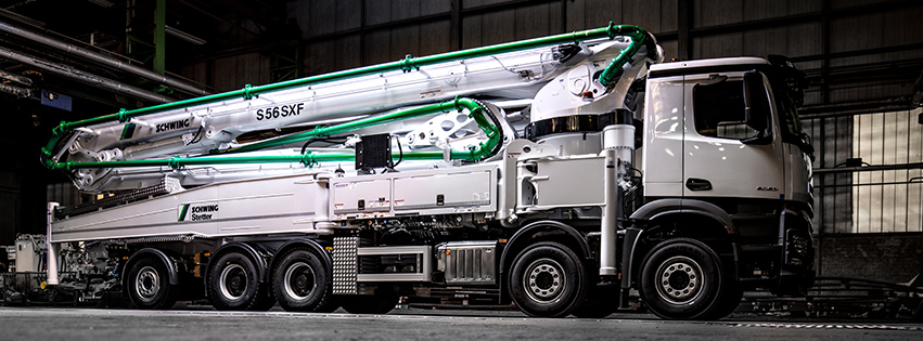 Schwing Group Facebook ad: Concrete pumps in use worldwide!