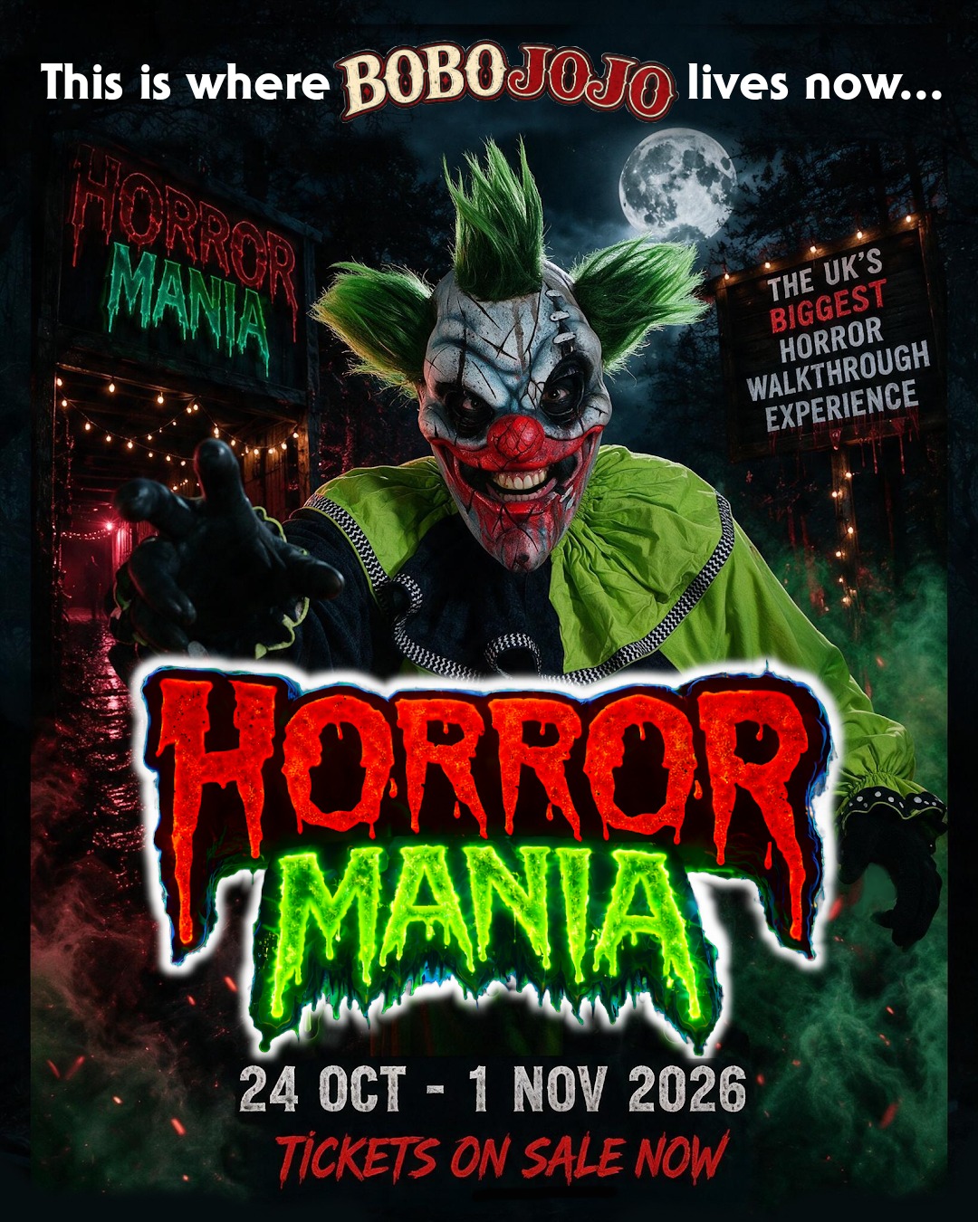 Horror Mania Facebook ad: Horror Mania - Cambridgeshire Halloween attraction
