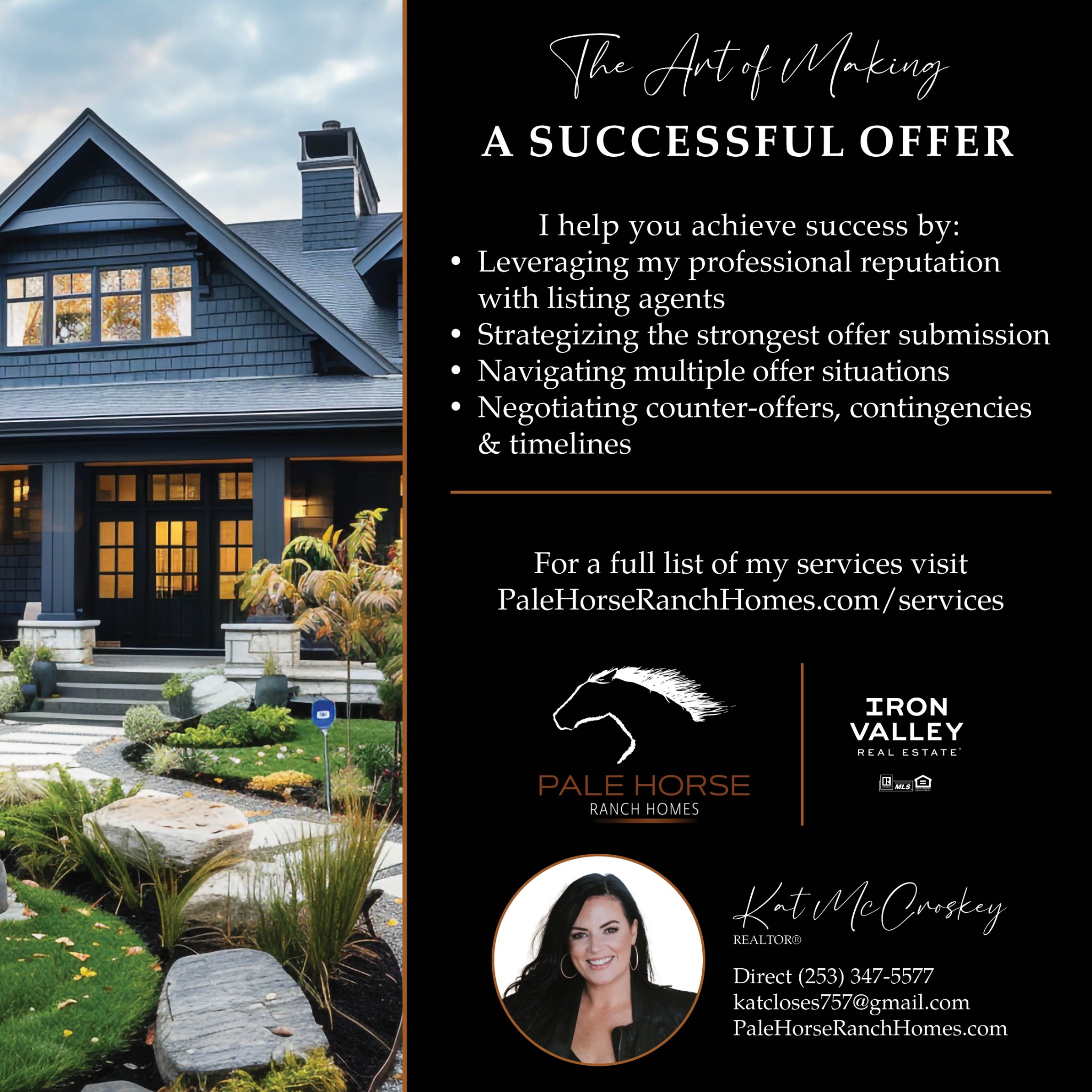 Kat McCroskey Real Estate Agent Facebook ad: Message or Call (253) 347-5577
